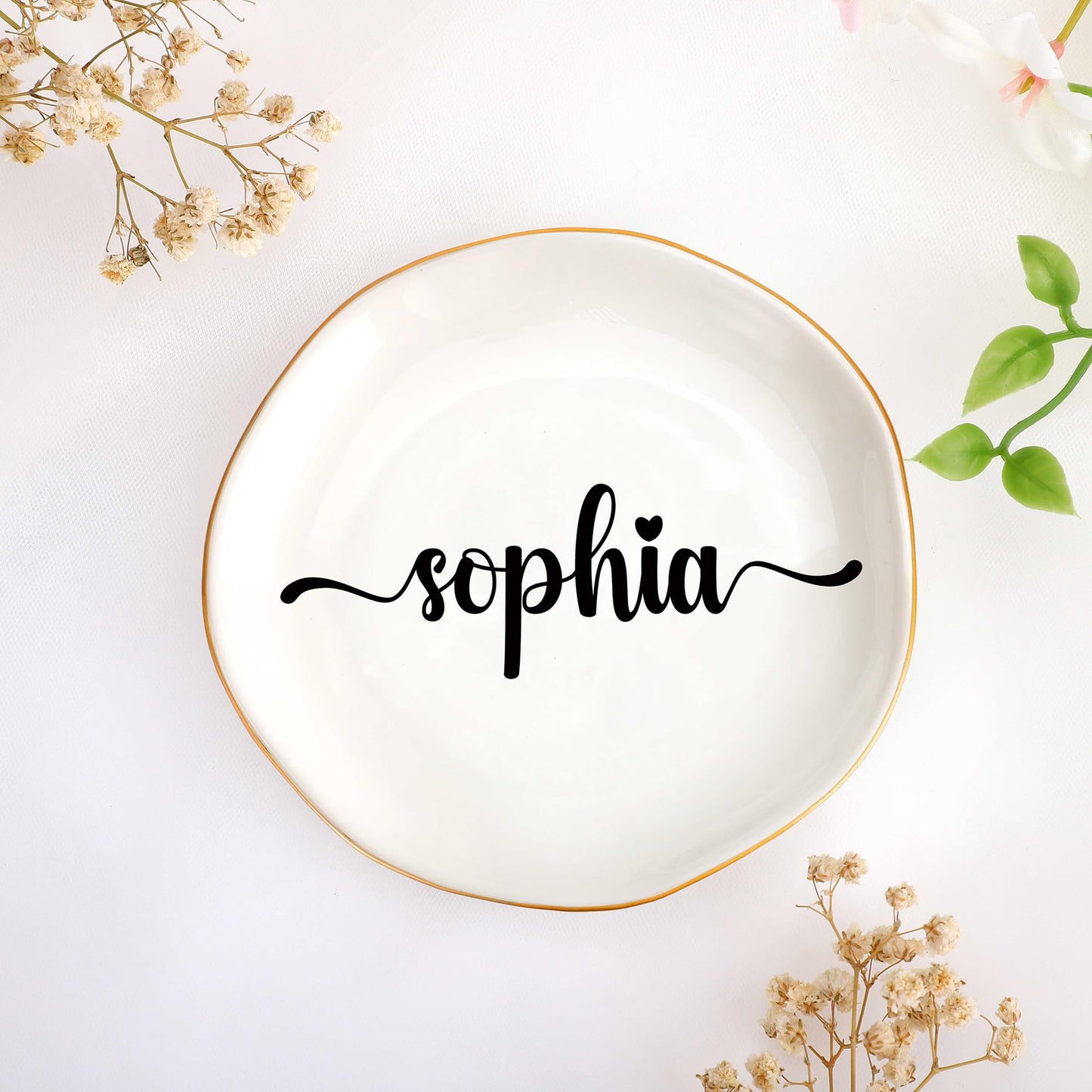 JoycuFF Initial B Ceramic Jewelry Tray, Bridesmaid Bride Gifts, Mothers Day Christmas Anniversary Engagement Birthday Gifts for Women Couples, Trinket Dish for Rings Earrings Necklaces Bracelets Keys BST202