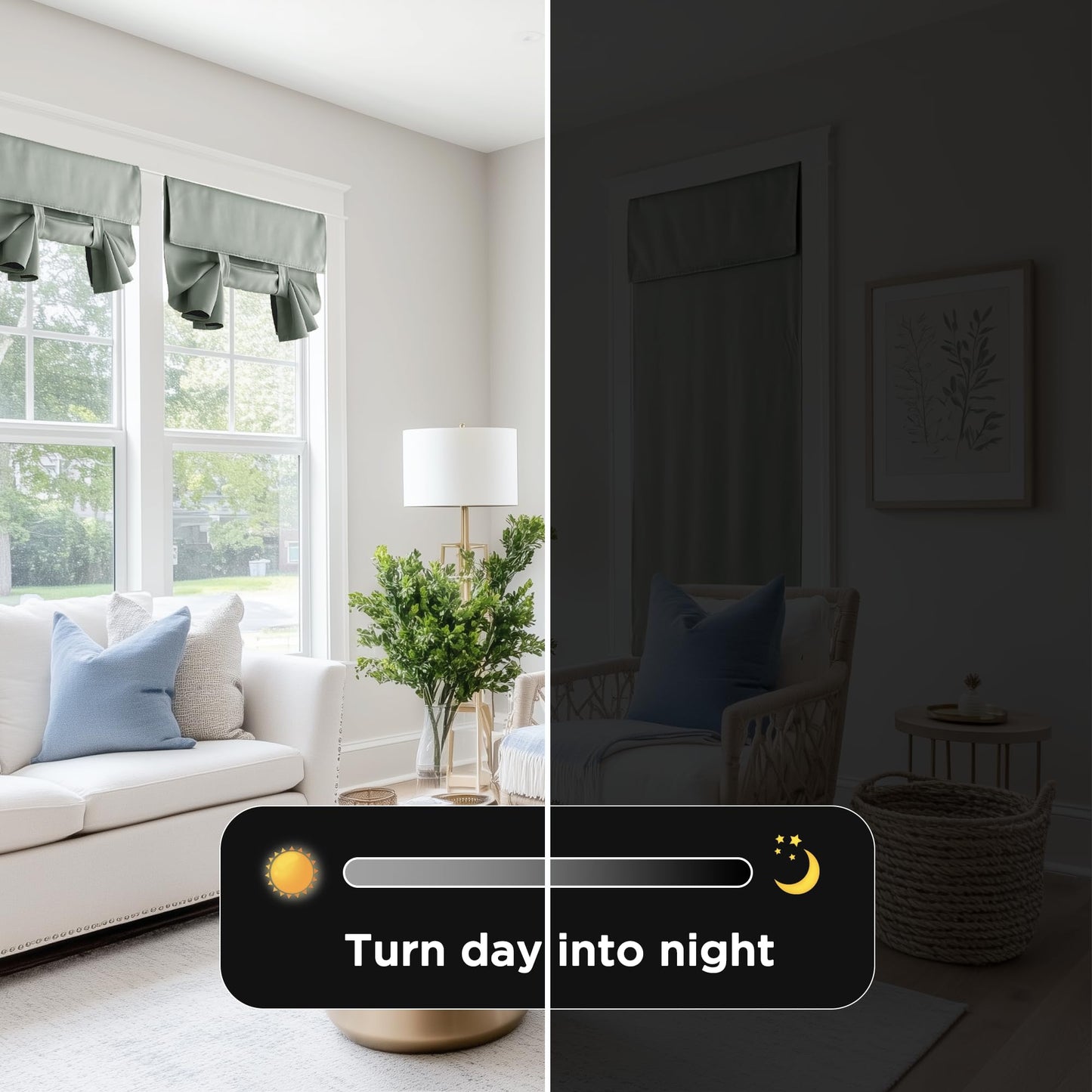 RYB HOME 100% Blackout French Door Curtains for Door Window - Room Darkening No Coating Thermal Insulated Privacy Protection Adhesive Cover for Glass Window, W 26 x L 40, 1 Panel, Black BST220