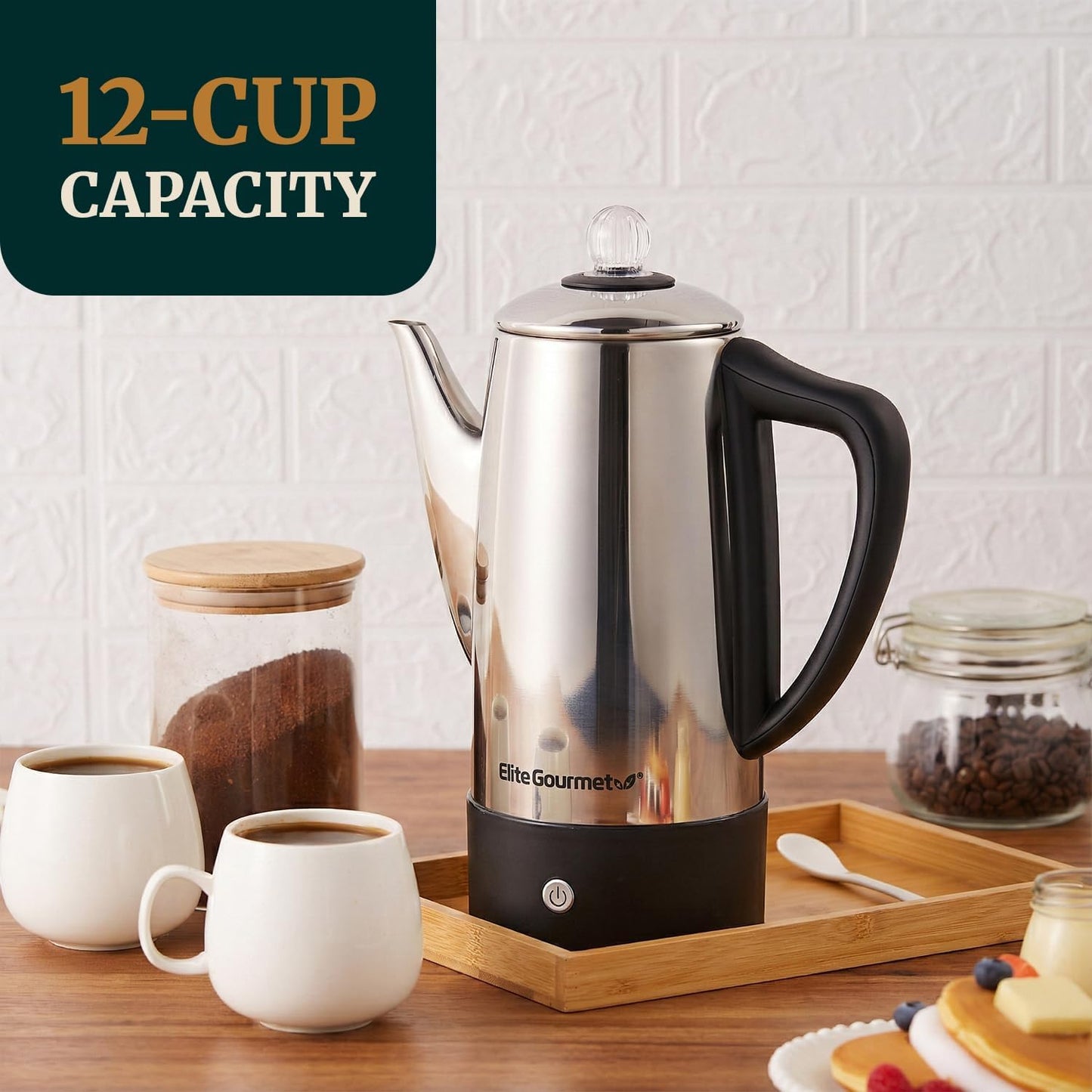 Elite Gourmet EC812 Electric 12-Cup Coffee Percolator with Keep Warm 47