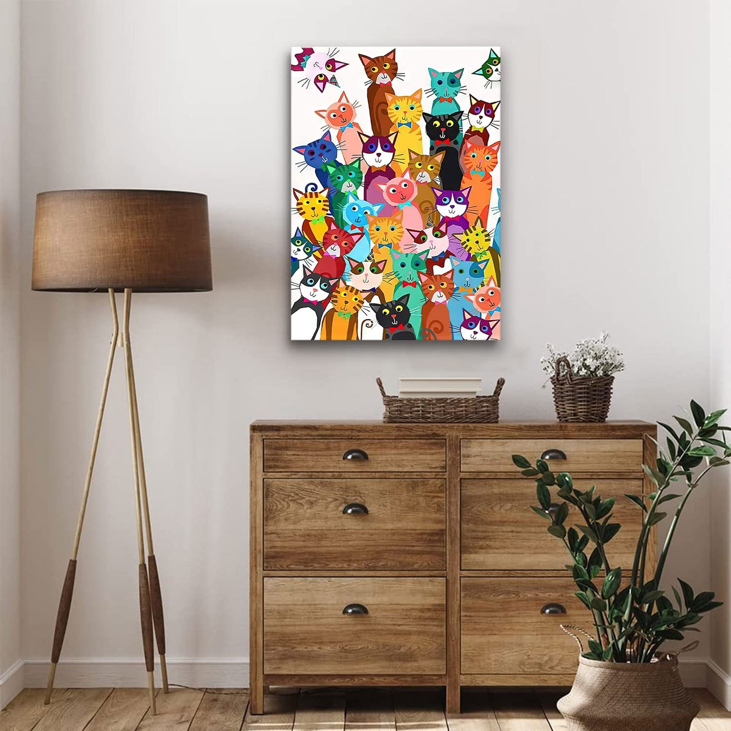 Framed Funny Parrot Bathroom Wall Art Cute Cockatiel Whimsical Canvas Print | Cute Bird Painting Natural Wood Frame Whimsical Animal Picture Playful Wall Decor for Bathroom Kids Room Nursery12x16Inche BST326H