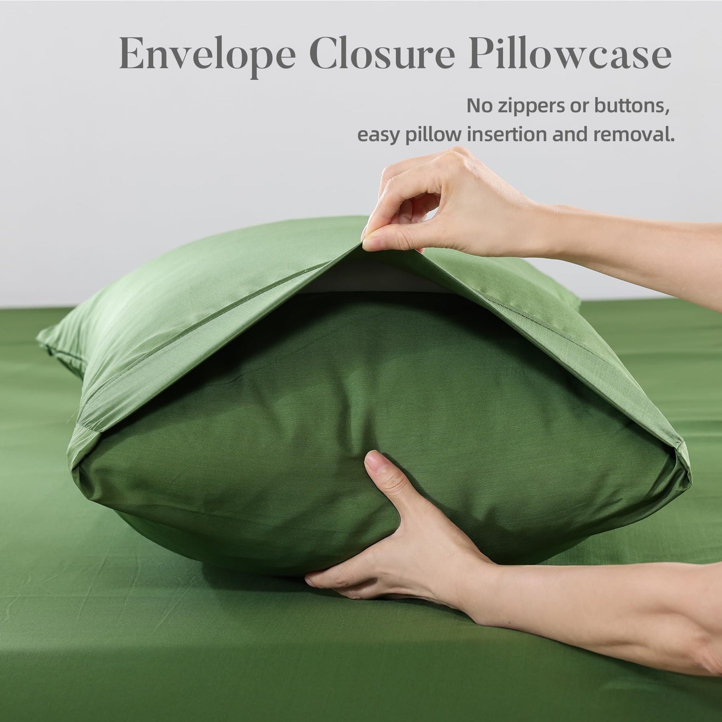 4 Piece Twin Size Sheet - Cooling Bed Sheets Set, Blend Rayon Derived from Bamboo, Breathable Soft Hotel Luxury Bedding & Pillowcases, Silky Fit 16 inch Extra Deep Pocket, Oeko-Tex - Olive Green BST326H