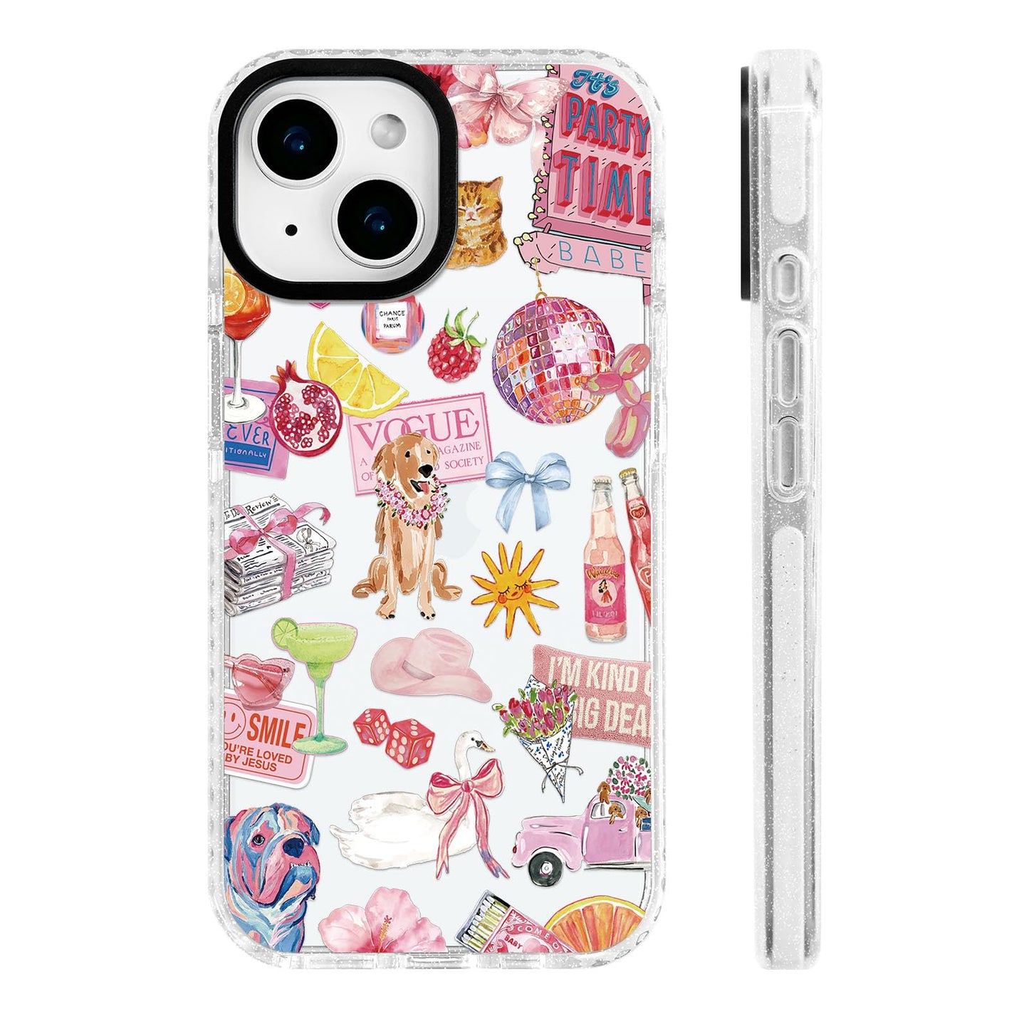 for iPhone 16 Pro Case [Military-Grade Drop Protection/Stylish Soft TPU Protective/Camera Protection/for Women & Girls] - Beach Party Collage Pattern with Mermaid WN420