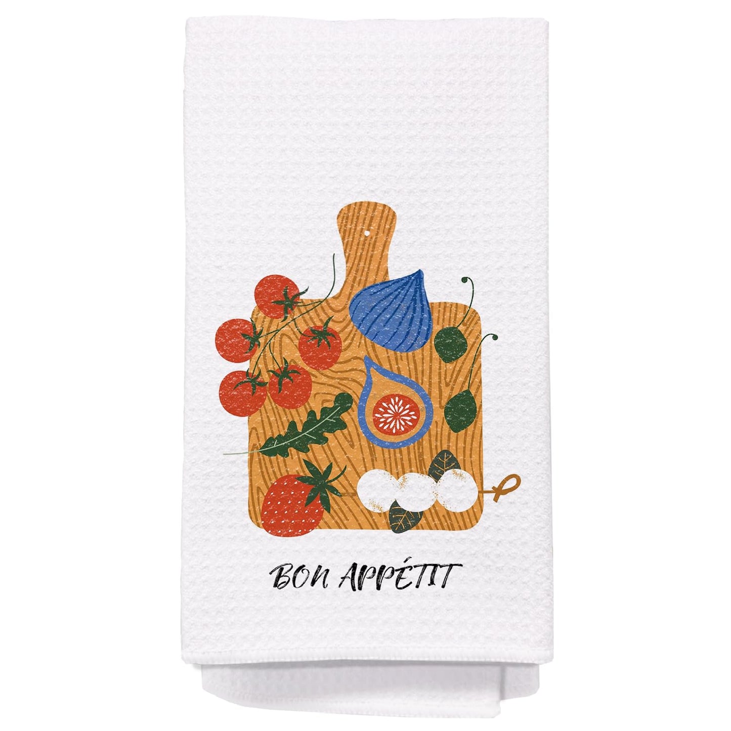 Bon Appetite Modern Kitchen Towels, Farmhouse French Dish Tea Towels for Kitchen, Gifts for Cooking Lovers Decorative Hand Towels, 16x24 Inch WN420