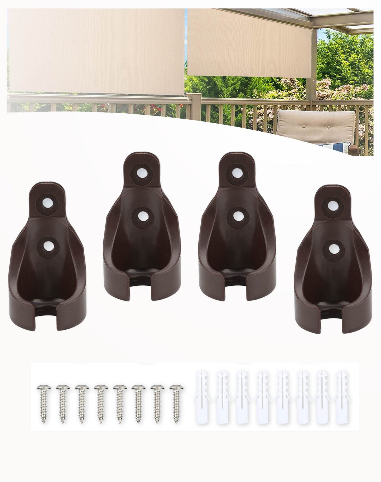 Universal Bungee Receiver Replacement Parts,Weather Resistance,Same Size as Original,Compatible with Coolaroo Exterior Roller Shade(Black,4 Pcs) BST220