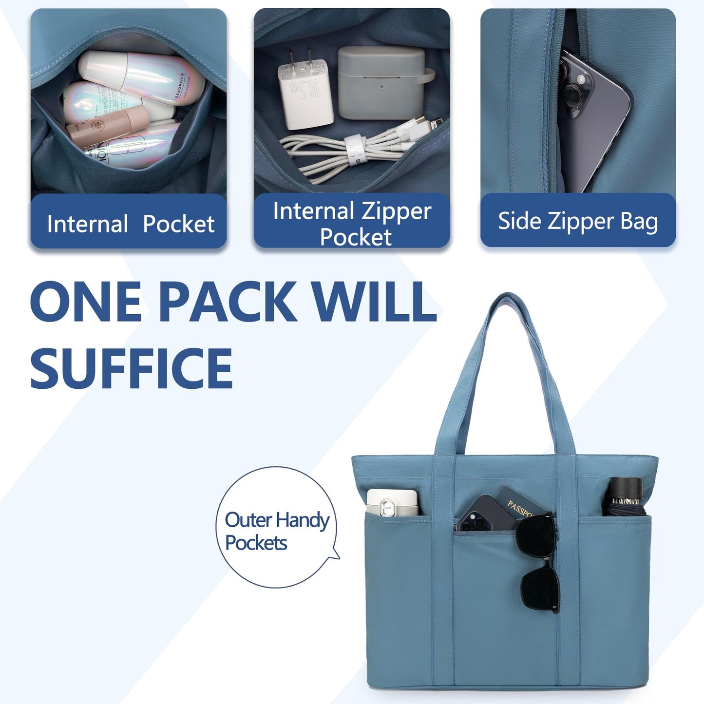 Tote Bag for Women,Large Handbag with Laptop Compartment, Shoulder Bag for Travel, Tote Bags for Work and Everyday WN420