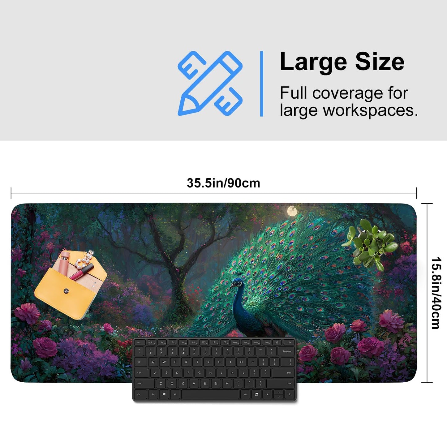 Mouse Pad Gaming Mousepad 31.5 x 11.8in Large Mouse Pad for Keyboard and Mouse with Anti-Slip Rubber Base, Keyboard Pad XL Mouse Mat for Home and Office,Snowy Forest WN420