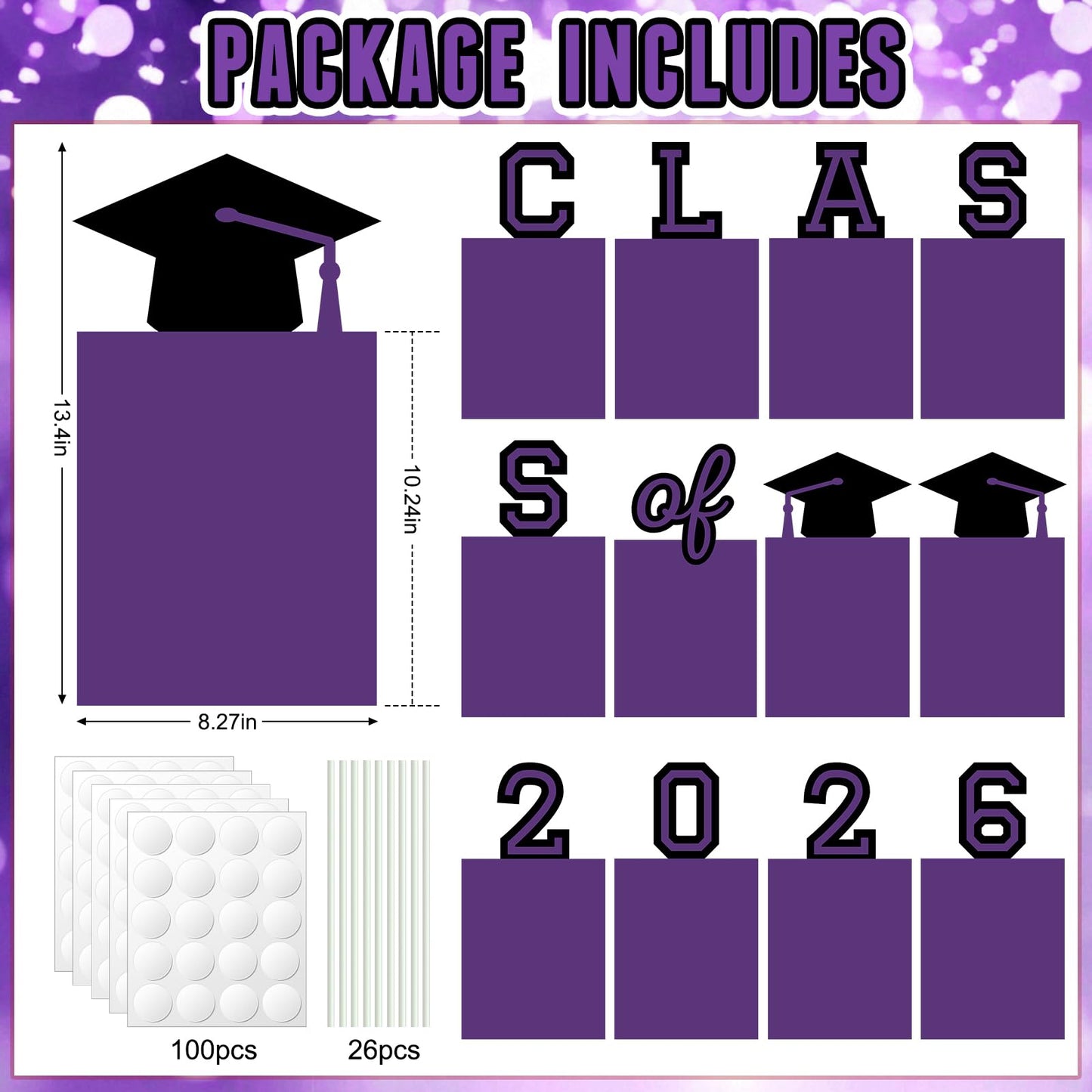 12 Pcs Graduation Photo Yard Sign Decorations 2026, K-12 Grade Graduation School Picture Frame Lawn Sign with Stakes for Kindergarten Middle High School Class of 2026 Grad Party Decorations, Red WN420