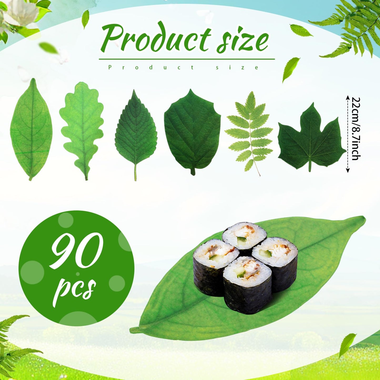 Gersoniel 90 Pcs Parchment Paper Leaves, 8.66 Inch Spring Charcuterie Board Parchment Paper Leaves Cheese Decorative for Table Festival Party Serving BST220
