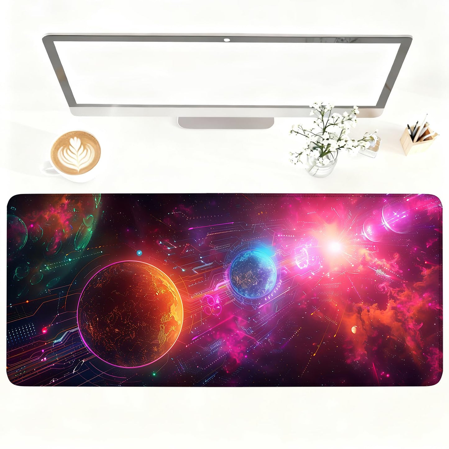 Mouse Pad Gaming Mousepad 31.5 x 11.8in Large Mouse Pad for Keyboard and Mouse with Anti-Slip Rubber Base, Keyboard Pad XL Mouse Mat for Home and Office,Snowy Forest WN420