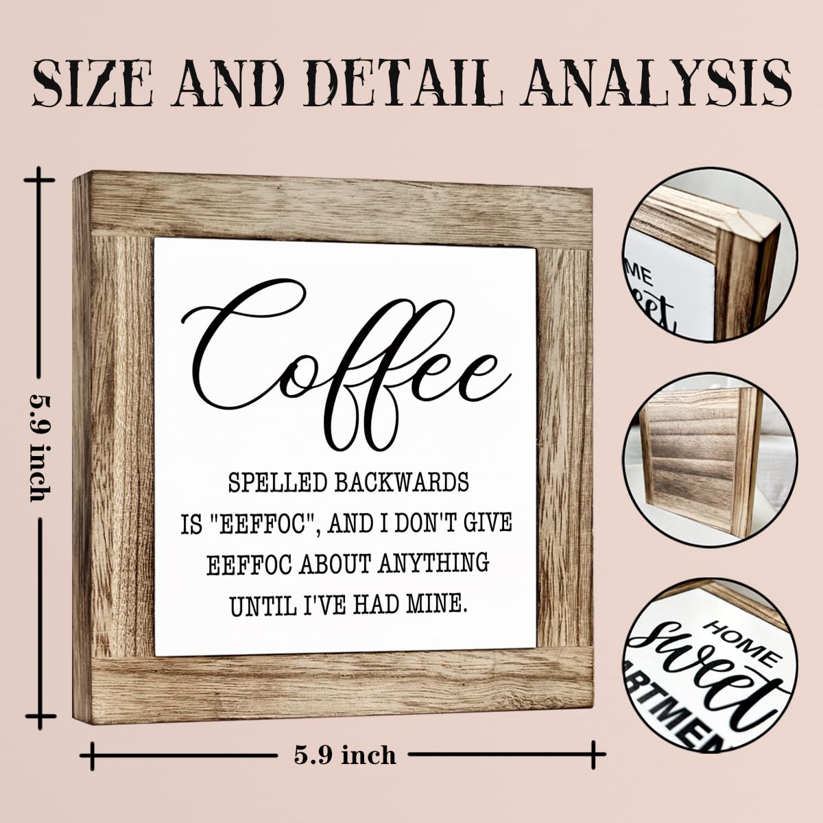 Funny Wooden Coffee Bar Decor Sign, Bar Decorations, in the Morning When Rise Give Me Jesus (and Coffee), Cafe Table Top Shelf Accessories, Cafe Signs Decor 5.9x5.9 Inches BST202