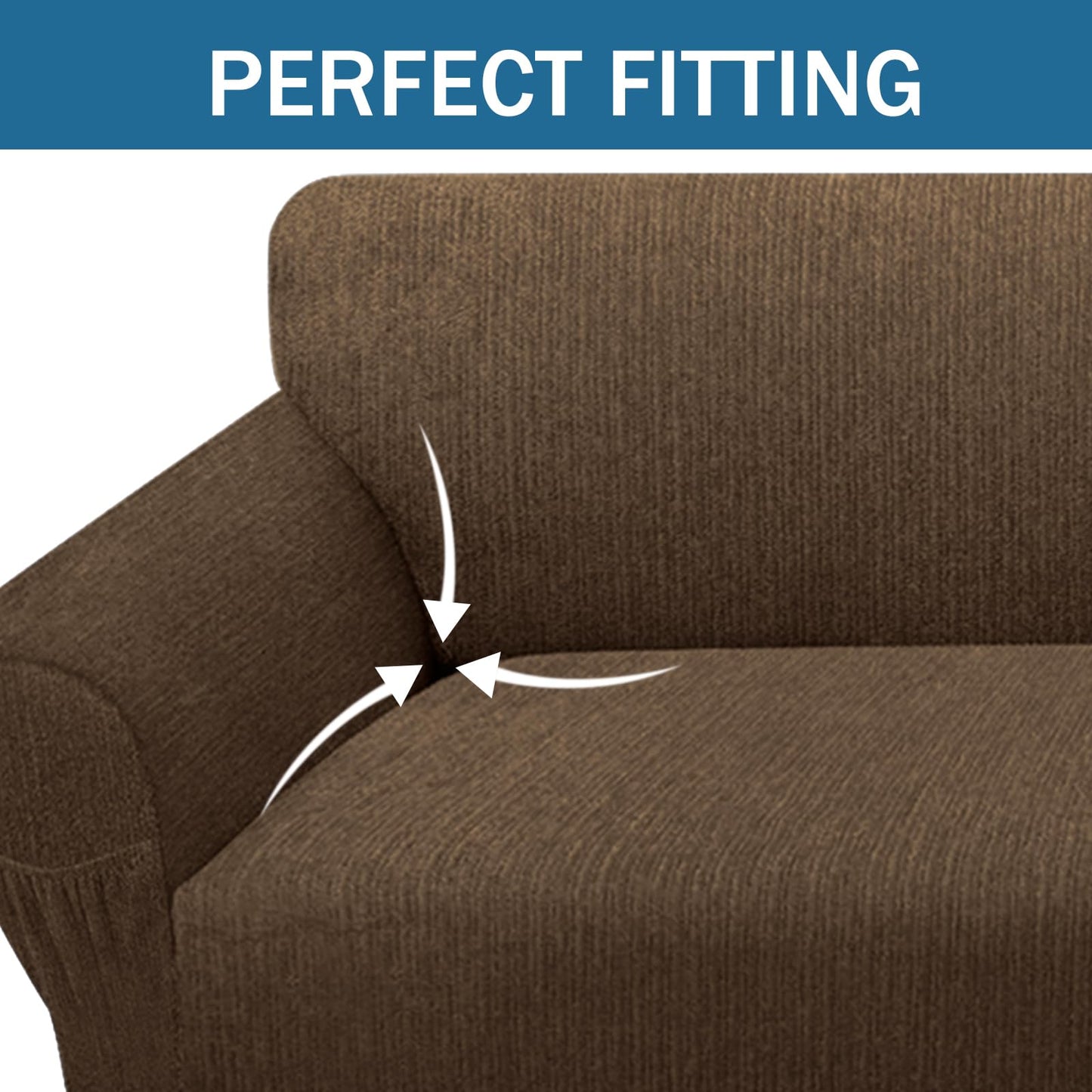 Sofa Slipcover with 2 Pillow Cover for 3 Cushion Couch, Non Slip Furniture Protector with Elastic Bottom, Washable Sofa Cover for Kids, Pets (Sofa, Navy) BST326H