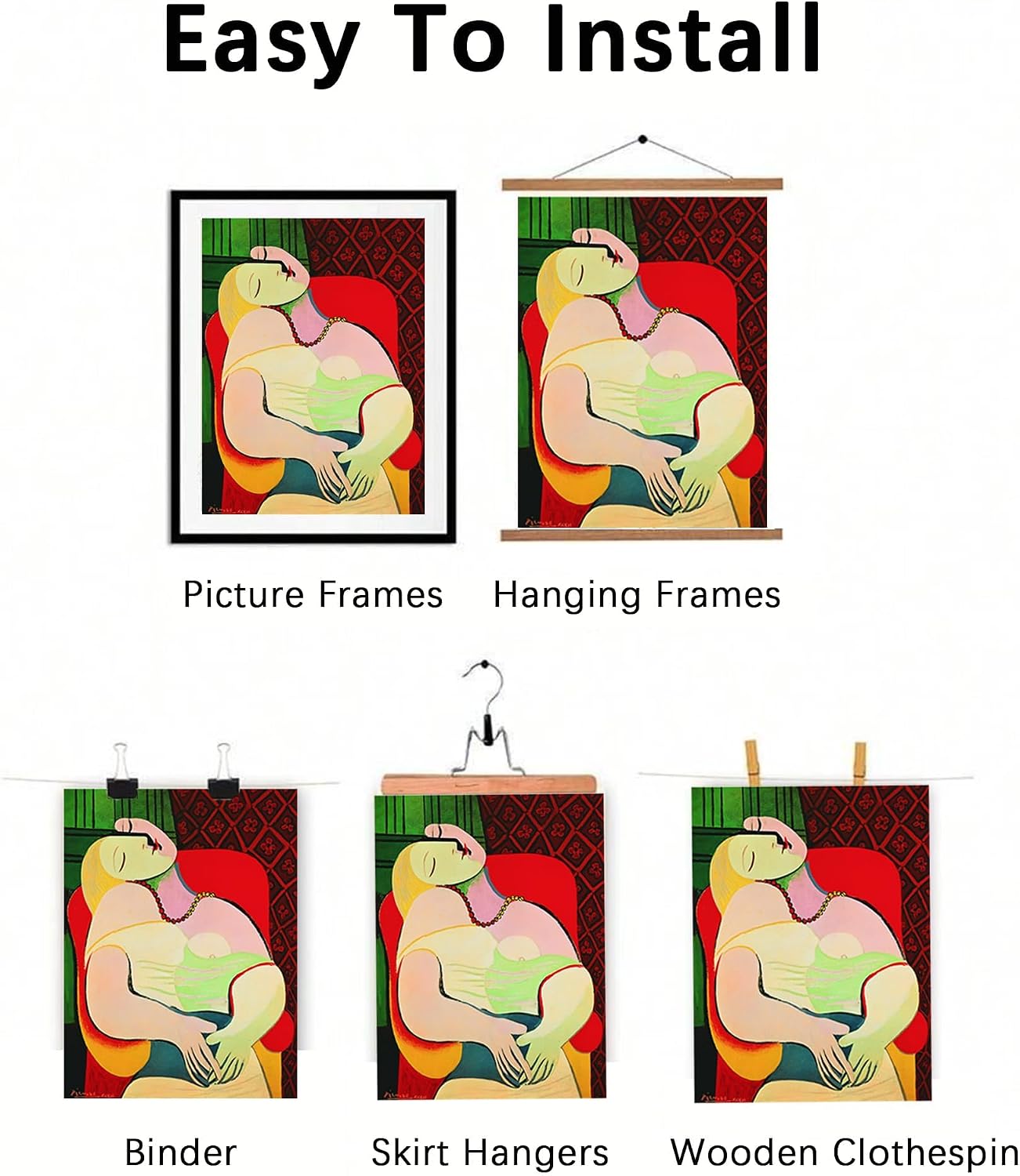 Yimissrui Jackson Pollock Canvas Wall Art - Blue Poles Abstraction Prints Poster - Surrealism Oil Painting Home Decor for Livingroom Office Bedroom Room Aesthetic Unframed (12x24in/30x60cm), Brights WN420