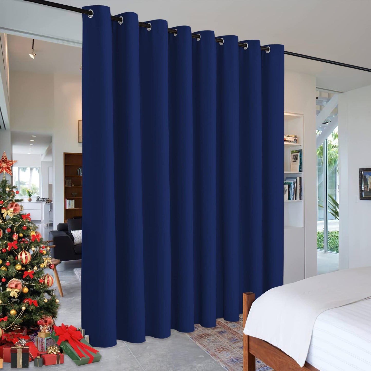 RYB HOME Room Divider Curtains Thermal Insulated Noise Reduce Privacy Window Curtains for Kids Bedroom Nursery Laundry Room Partitions, Wide 150 inches x Long 96 inches, Teal, 1 Panel BST220