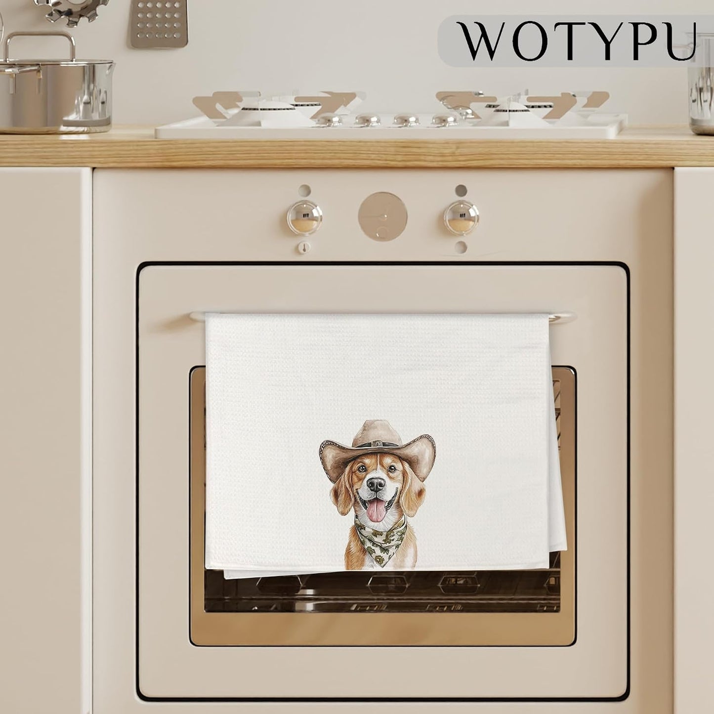 Beagle Gift Kitchen Towels, Beagle Lover Gifts Dish Tea Towel for Kitchen Decor, Funny Western Dog Hand Towels for Bathroom Decor, 16x24 Inch BST326L