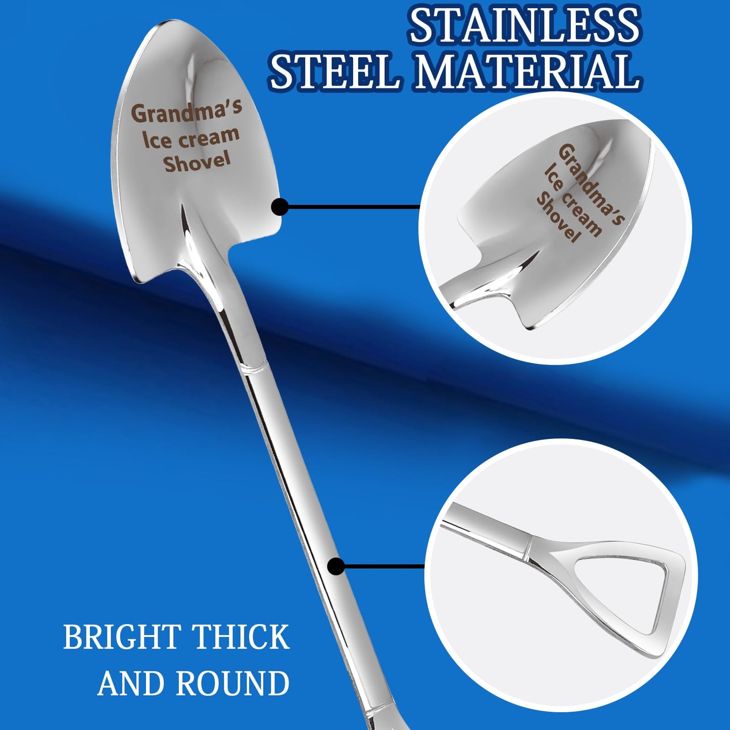 Dad Gifts - Gifts for dad from Daughter. Father Day Gifts for dad Ice Cream Spoon Scoop for Ice Cream Lovers, Father birthday Gifts Funny Engraved Stainless Steel Shovel WN420