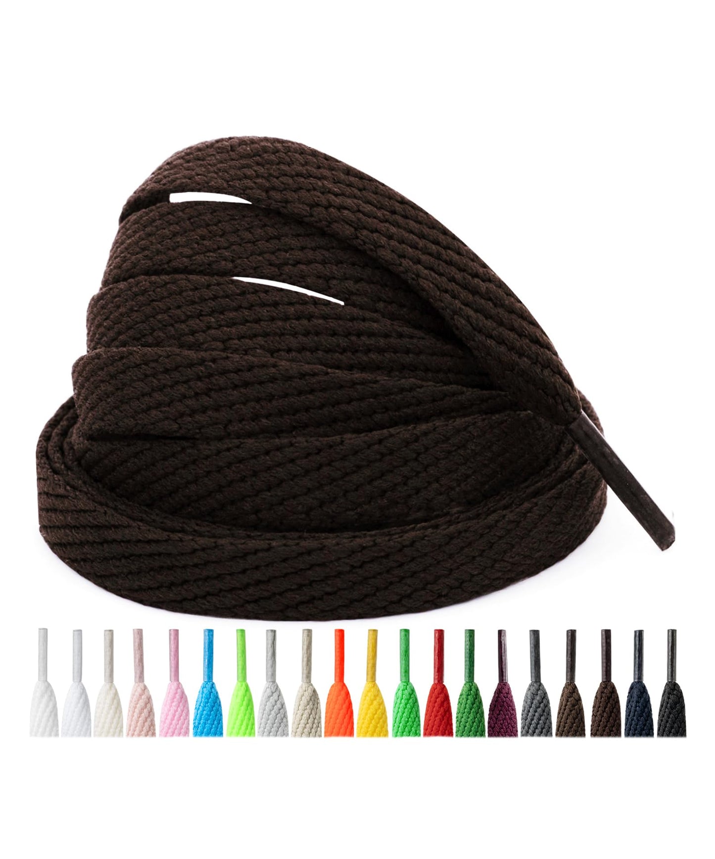 Handshop 2 Pairs Athletic Flat Shoe Laces for Sneakers in 20 Colors, 2/5" Wide Replacement Shoelaces in 30"-63" WN420