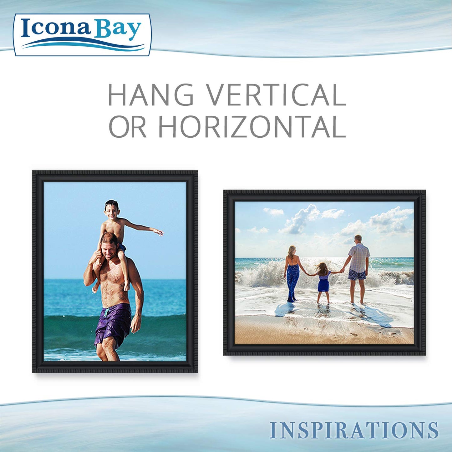Icona Bay Combination White Picture Frames Set - 10 PC (Five 4x6, Three 5x7, Two 8x10), Inspirations Collection Multi-Pack for Contemporary Wall Gallery BST220