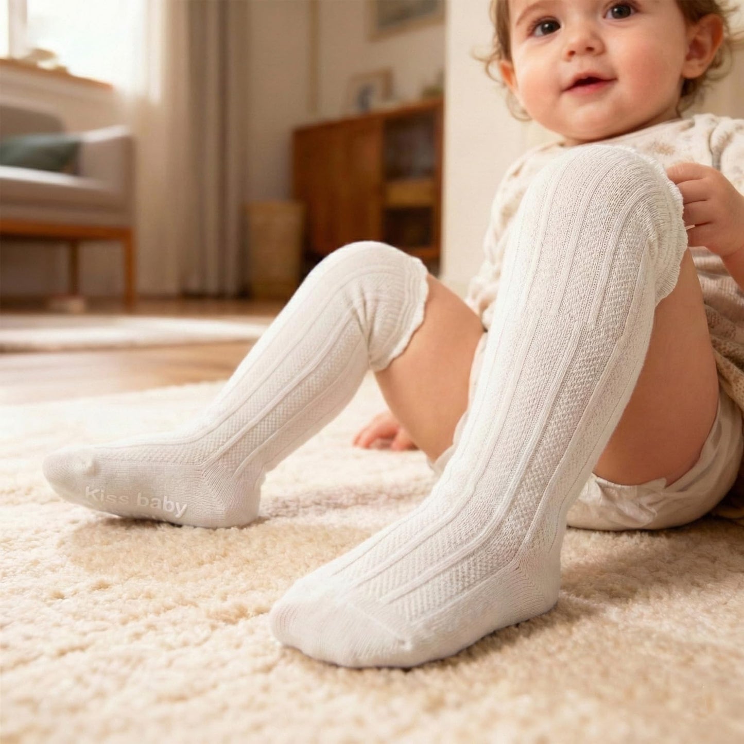 Toddler Girls Knee High Socks Soft Cotton Ruffle Long Tube Socks For Preemie Infant Newborn Toddler WN420