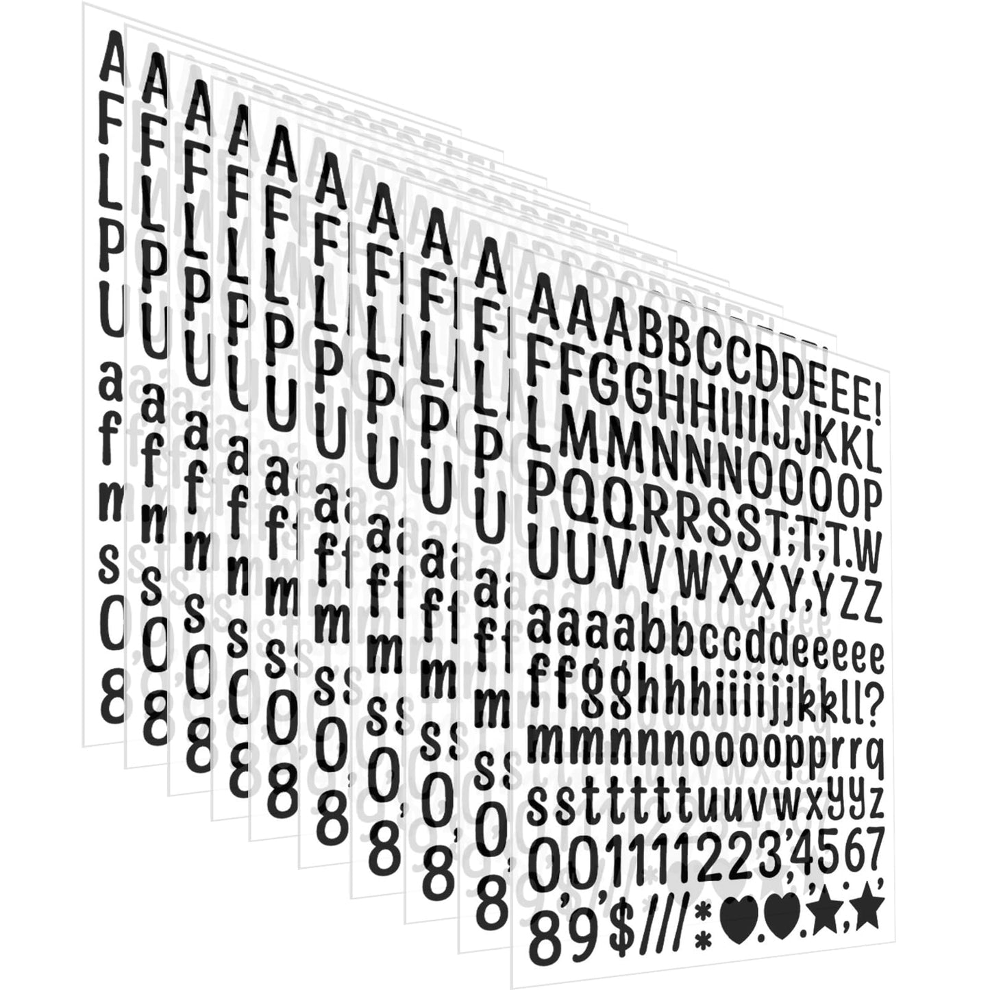 10 Sheets 0.5 Inch Letter Stickers, 1540 Alphabet and Number Labels for Students, Teachers, Journals, Cups, Notebooks, Folders, DIY School Projects, Bullet Planners, Arts and Crafts BST220