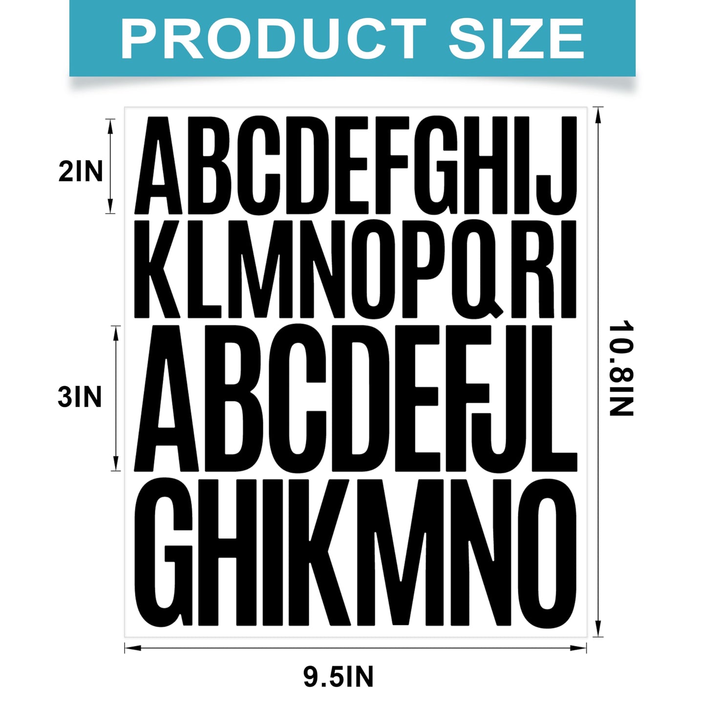 210Pcs 3-4 Inch Alphabet Stickers, 12 Sheets Vinyl Waterproof Letter Stickers, Self-Adhesive Large Stick On Letters for Class, Office, Arts, Crafts, Poster Board, Mailboxes, Handbook (White) BST220
