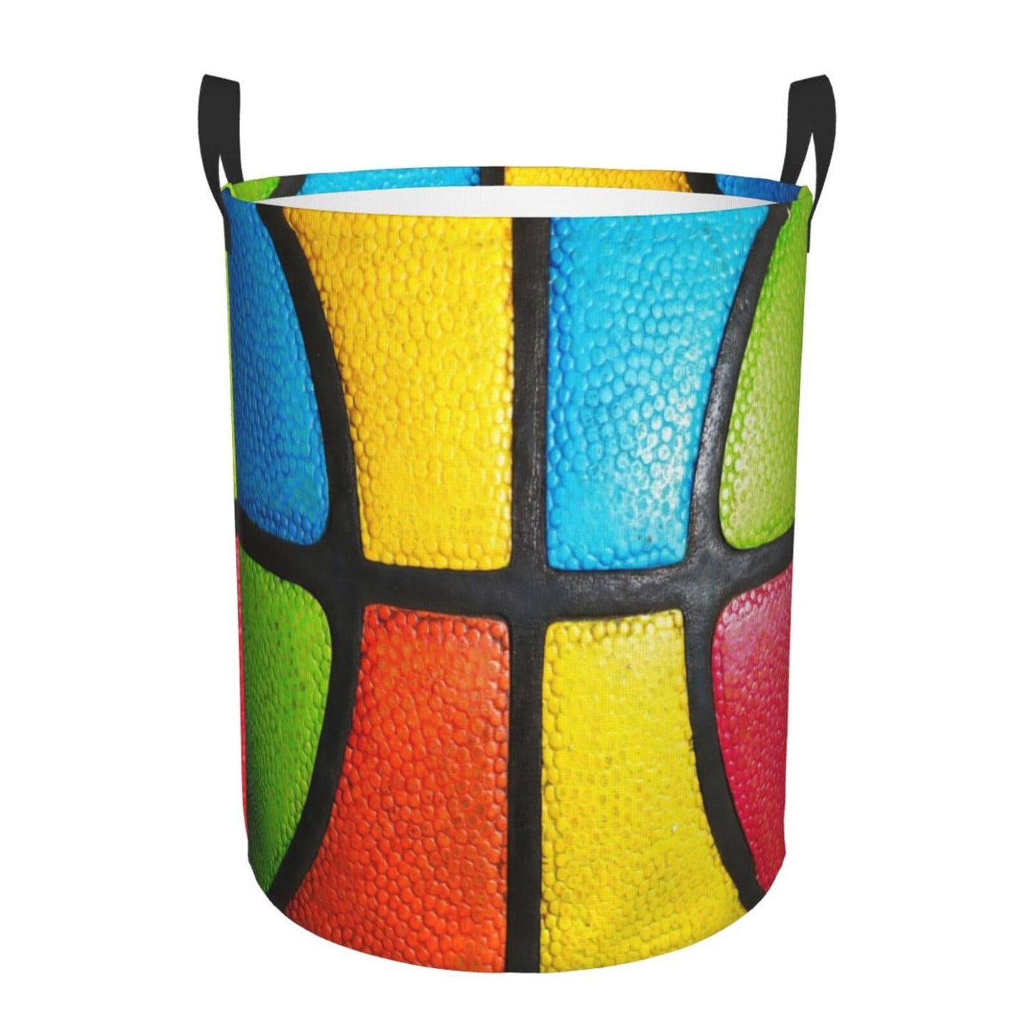 Basketball Round Laundry Hamper Basket Ball Texture Storage Basket Toys Clothes Organizer Bin For Home Bathroom Bedroom Dorm Nursery, 62l BST202