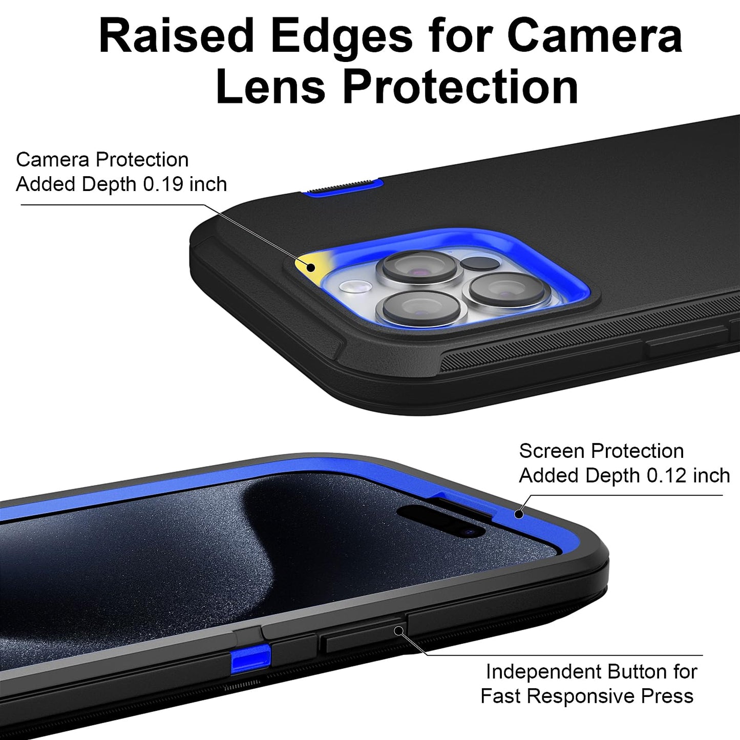 for iPhone 11 Case with Belt Clip Holster Kickstand & 2 Screen Protector, Full Protection Heavy Duty Phone Case, Shockproof Drop-Proof Durable Cover 6.1" [Black+Clip] WN420
