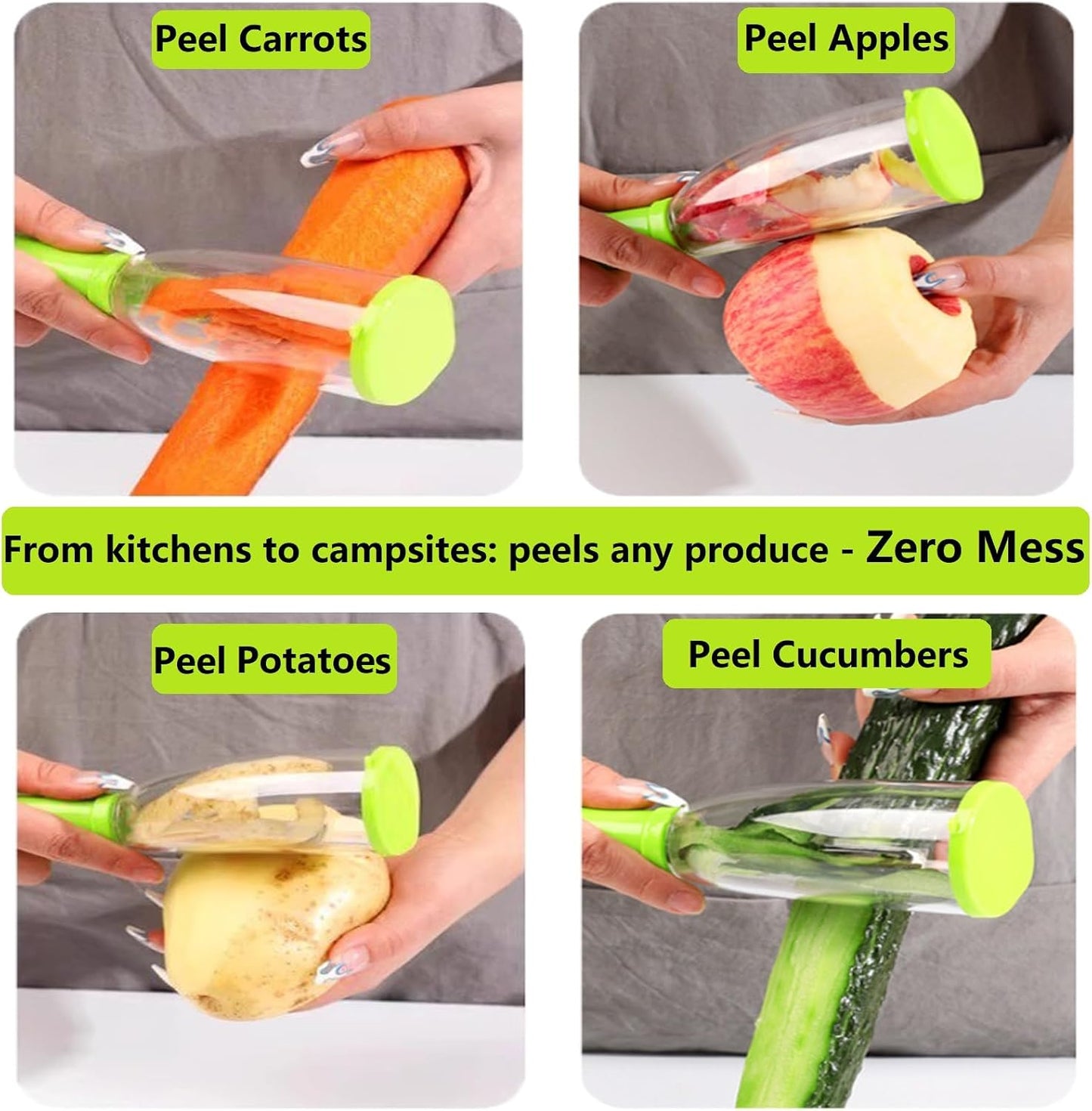 Vegetable peelers for kitchen, Potato Peeler, Fruit Carrot Veggie Peelers Built-in peel catcher, Peeler with Ergonomic Non-Slip Handle,Dishwasher safe for home, office and camping(Red) BST202