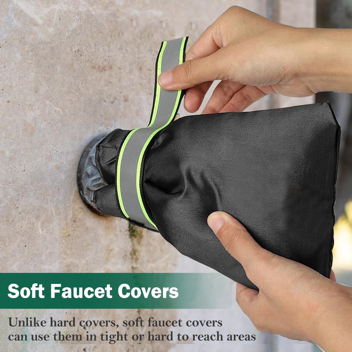 Outdoor Faucet Covers for Winter Freeze Protection, 4 Pack 7" W x 9" H Thicken Faucet Covers for Winter Insulated, Spigot Covers Hose Bib Cover for Winter with Aluminized Thermal Insulation Fabric WN420