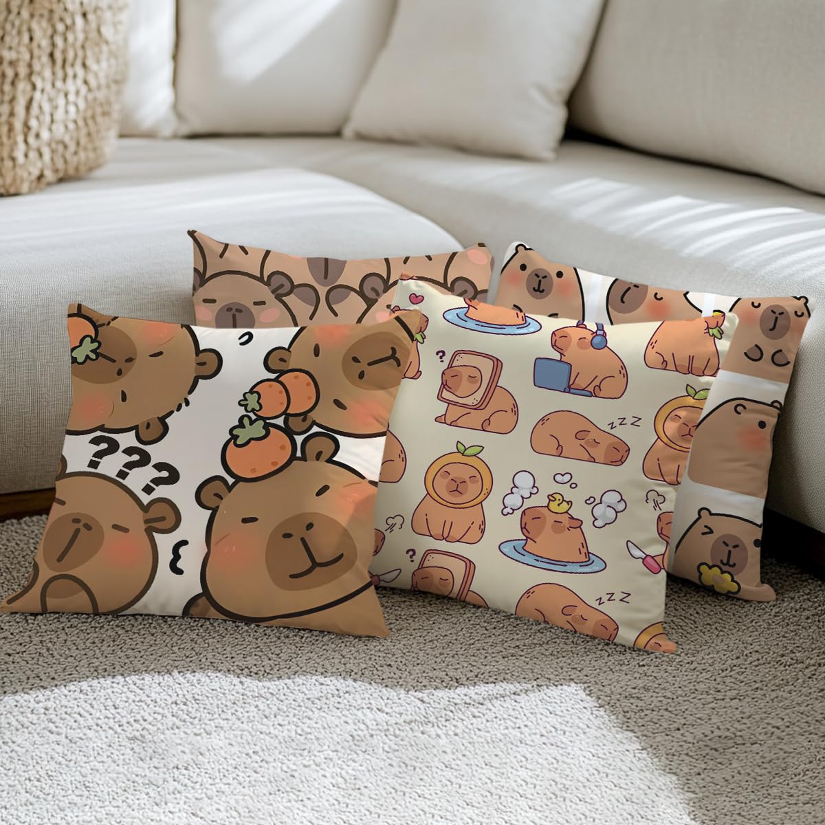 4 PCs Lemon Decor Pillow Covers 18x18, Italian Gifts Throw Pillow Covers | Italy Lemon Pillow Cases Decorative Pillow Protectors Living Room Bedroom Office Home Decor for Cushion Car Bed BST202