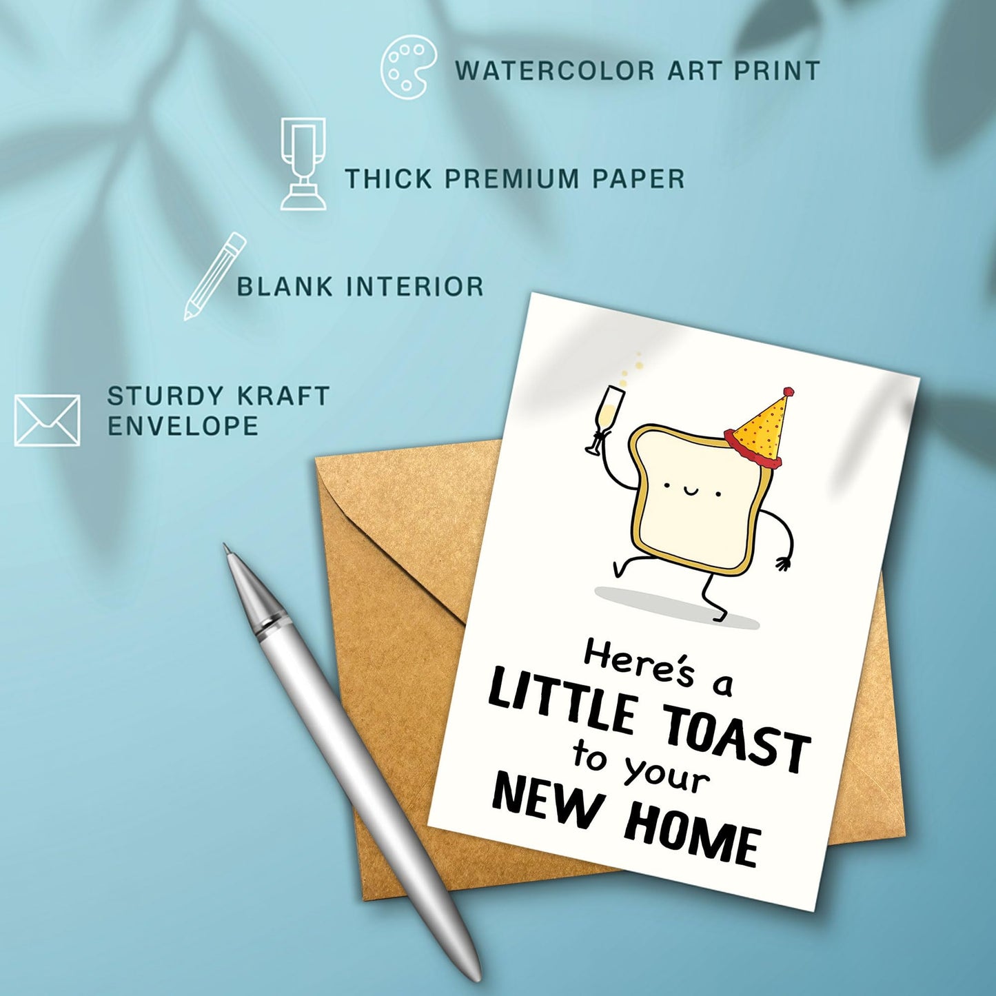 Congrats on Your New Home Housewarming Greeting with Gold Lettering and Key Design, Funny Congratulations Gift for New Homeowners, First-Time Buyers, Friends, Neighbors, Real Estate Clients Single 5.3''x8'' with Envelope BST326L