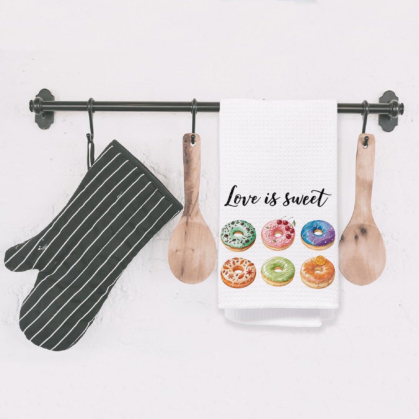 Bon Appetite Modern Kitchen Towels, Farmhouse French Dish Tea Towels for Kitchen, Gifts for Cooking Lovers Decorative Hand Towels, 16x24 Inch WN420