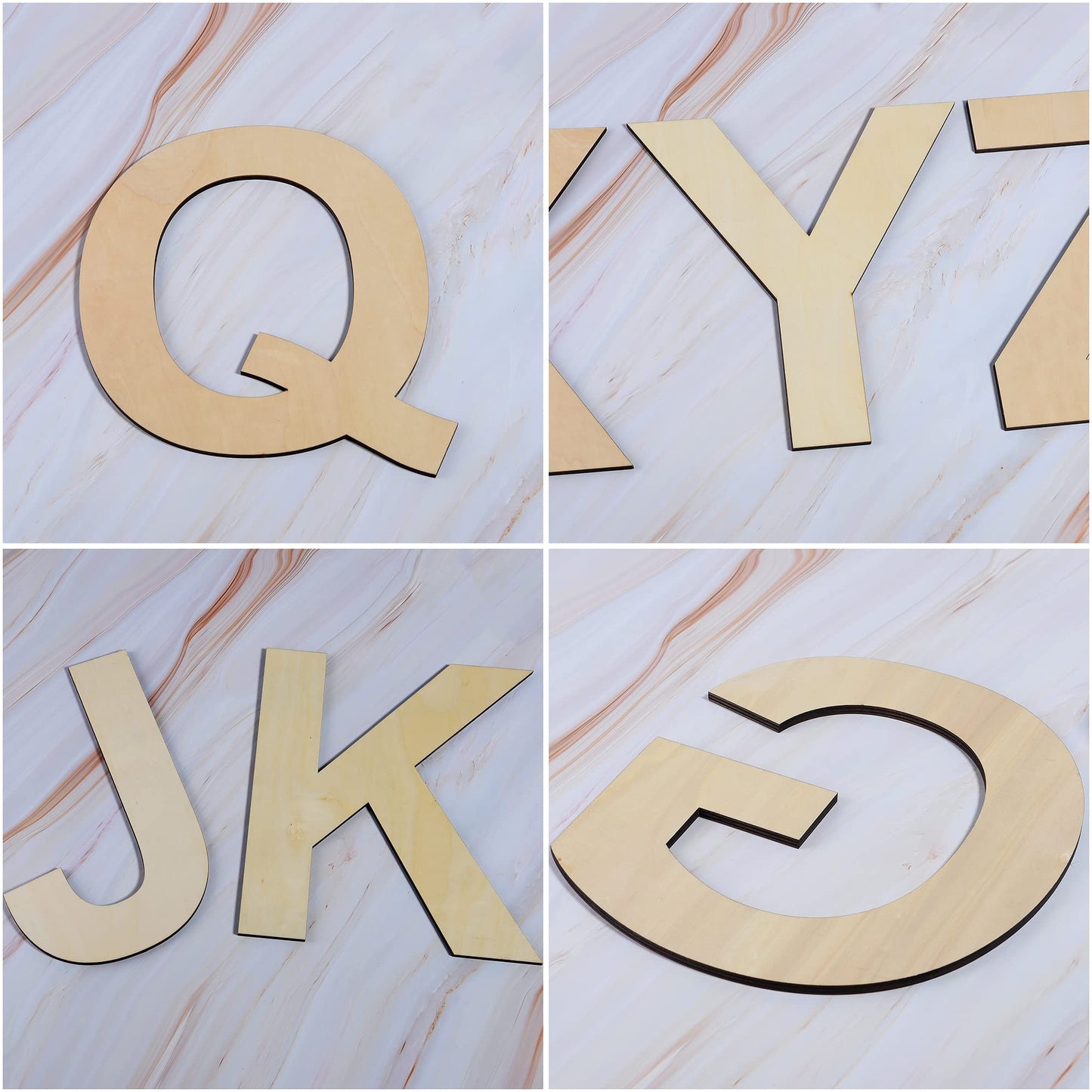 12 Inch Wooden Letter X, 1/4 Inch Thick Large Unfinished Wood Letter for Home Wall Decor, DIY Crafts BST220