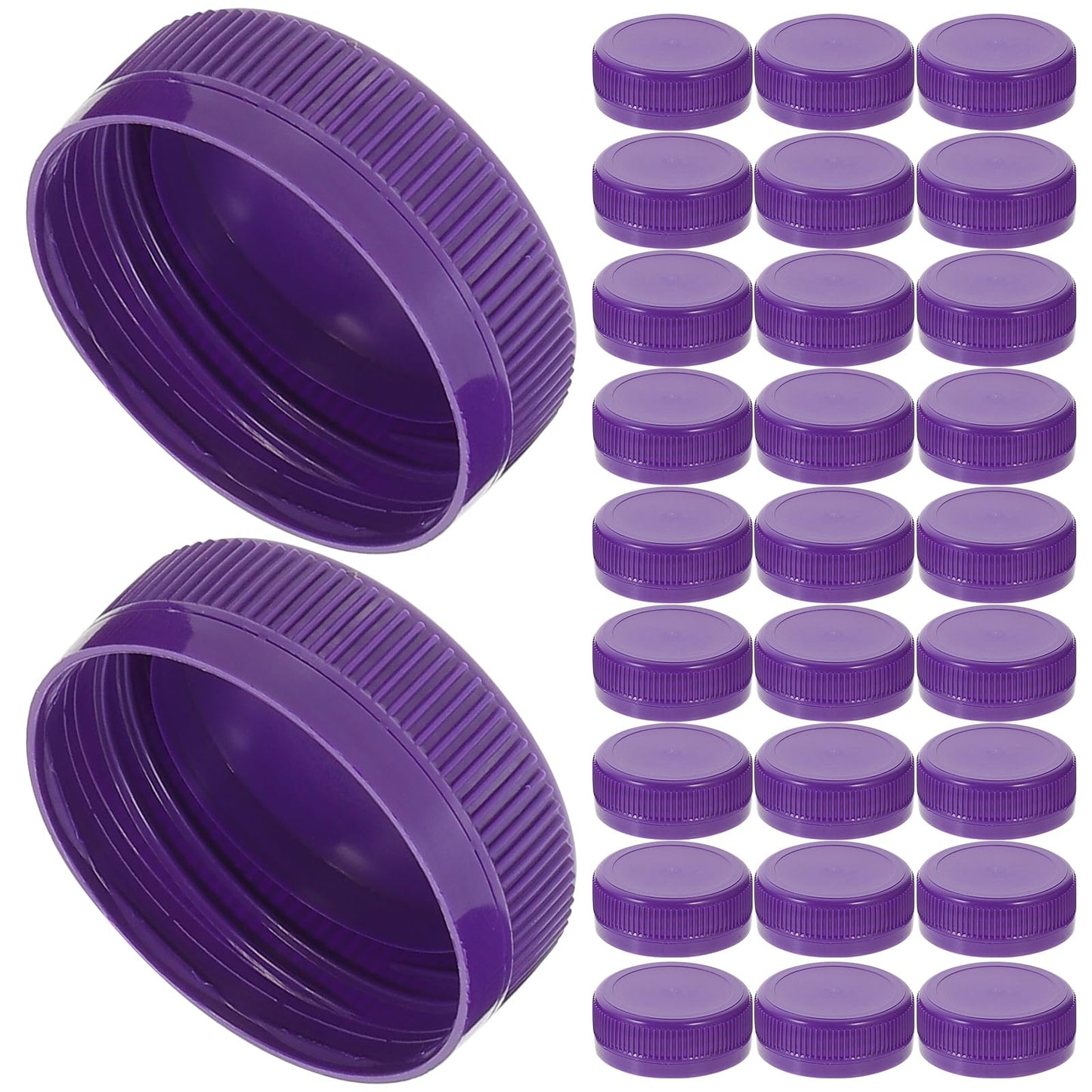 100Pack White Plastic Bottle Caps, 38mm (1.53") Replacement Lids, Leak-Free Screw-on Caps for Juice, Milk, Water Bottles Tops and Diy Crafts BST202