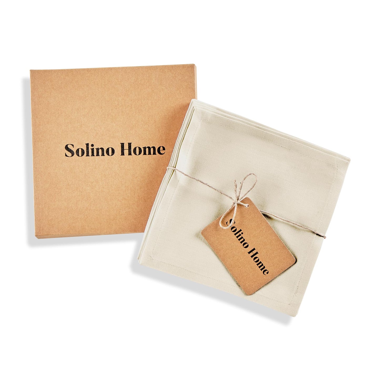 Solino Home Cotton Linen Cocktail Napkins Black, Dru 6 x 6 in, Set of 12 | Small Cloth Napkins for cocktails, coasters and appetizer serving | soft cotton linen weave, artisan crafted | fully washable BST326SOLH