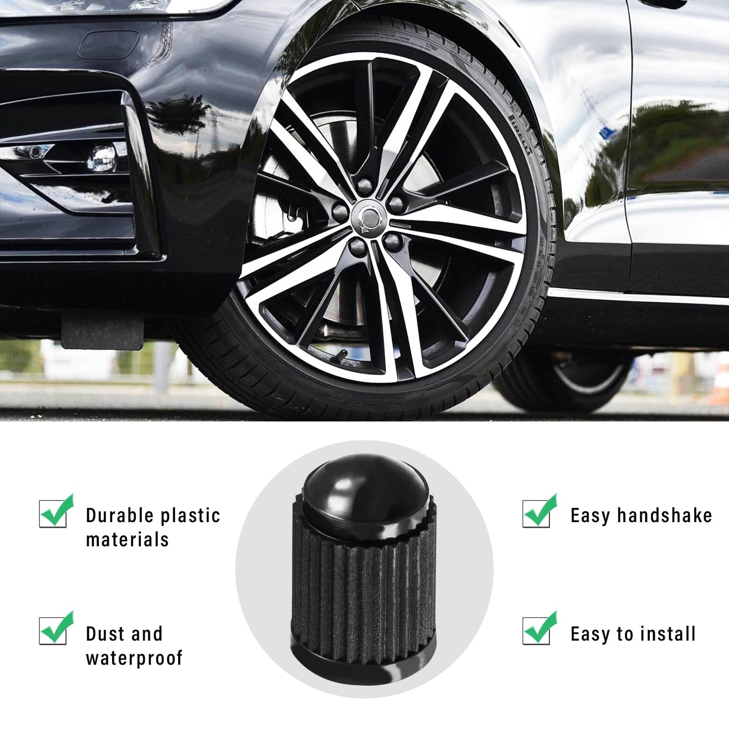 Ziciner 25 PCS Tire Valve Stem Caps, Plastic Car Tyre Valve Cap with O Rubber Seal, Dustproof Airtight Seal Wheel Stem Covers, Universal Accessories for Cars, SUVs, Bicycles,Trucks (Red) WN420