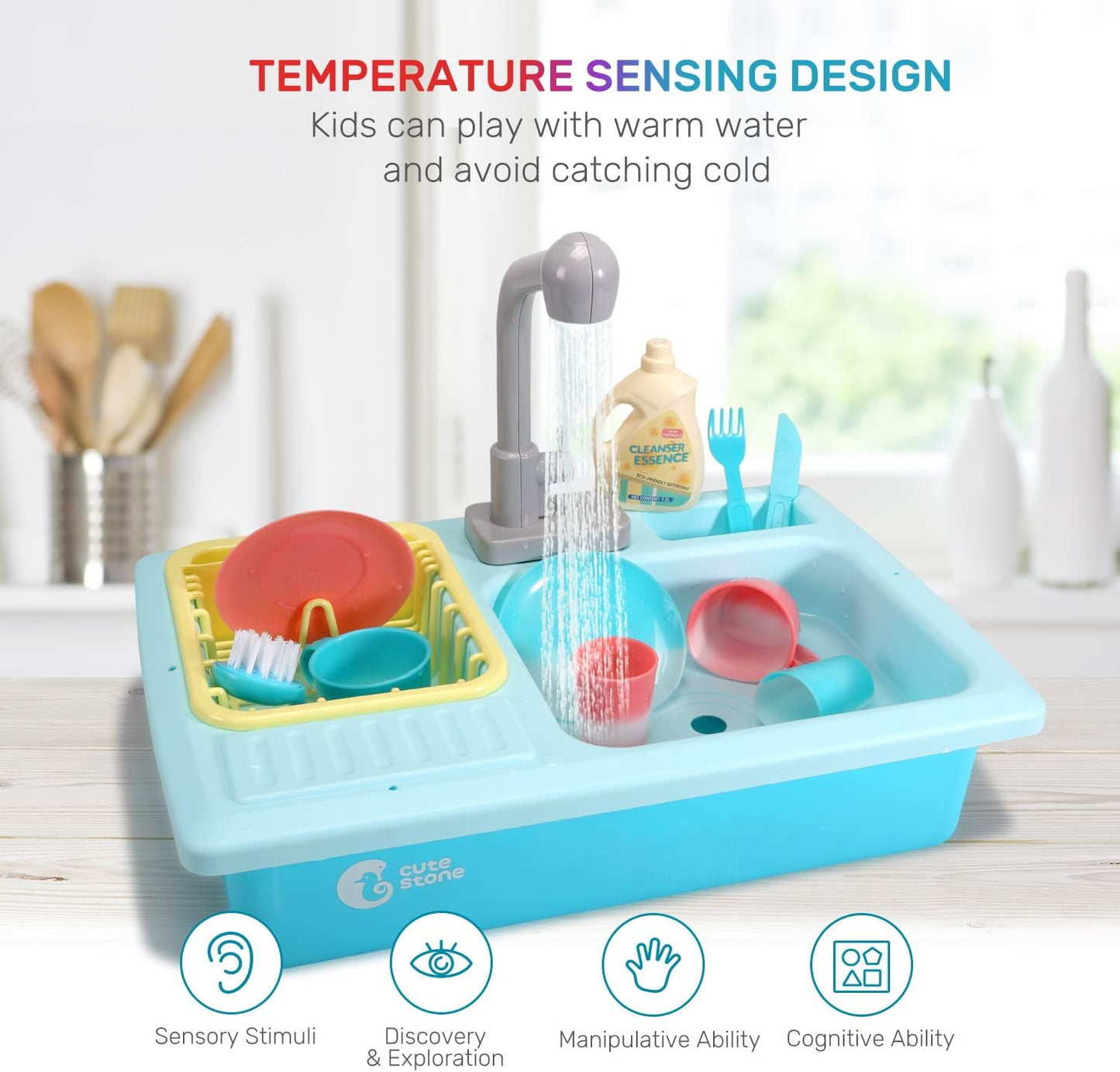 CUTE STONE Color Changing Kitchen Sink Toys N28