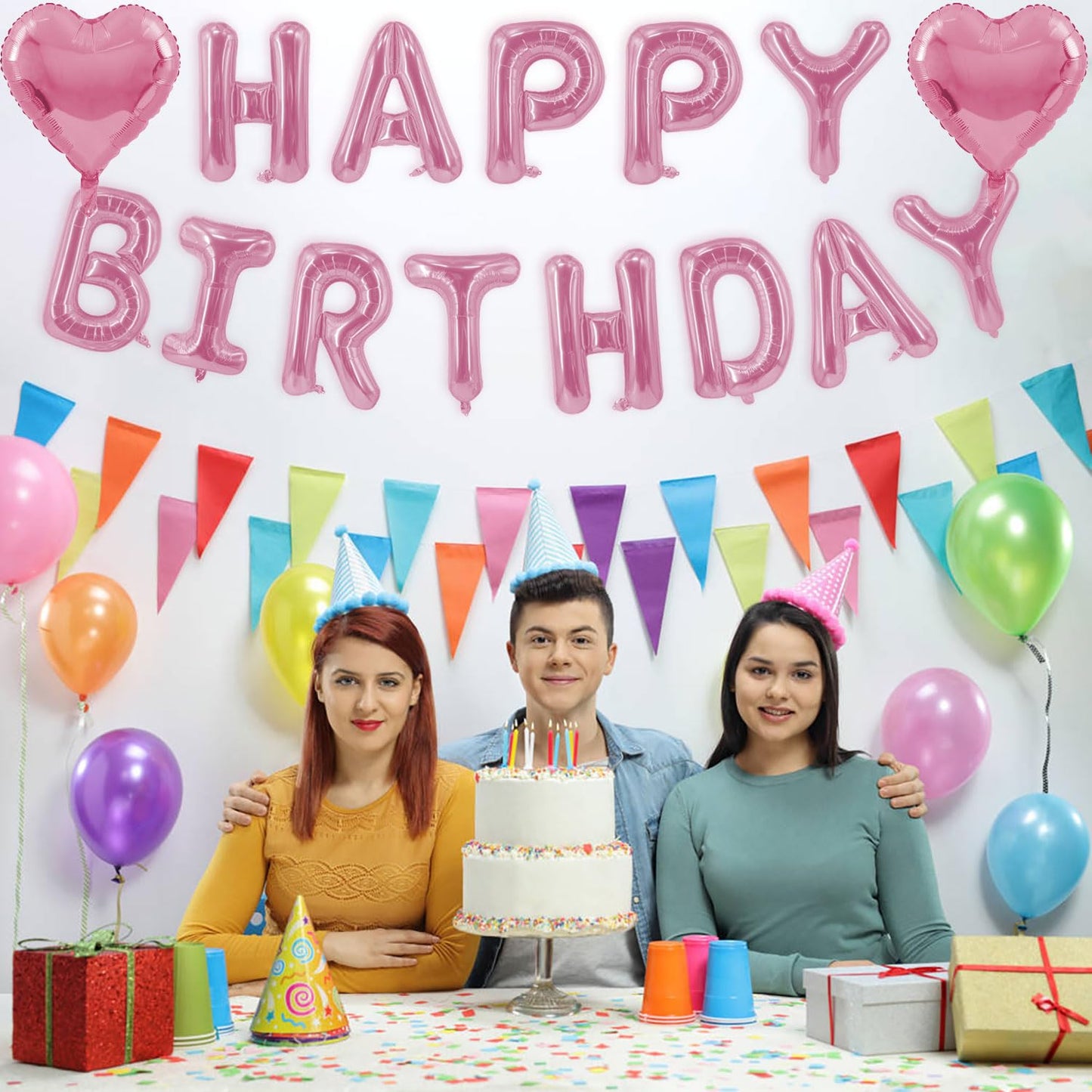Green Happy Birthday Balloons Banner Foil Balloons Letters Banner Balloon for Green Themed Party Decoration Supplies Christmas Birthday Decoration Decor Ballons Arch Kits Party Balloon Set 15pcs BST326L