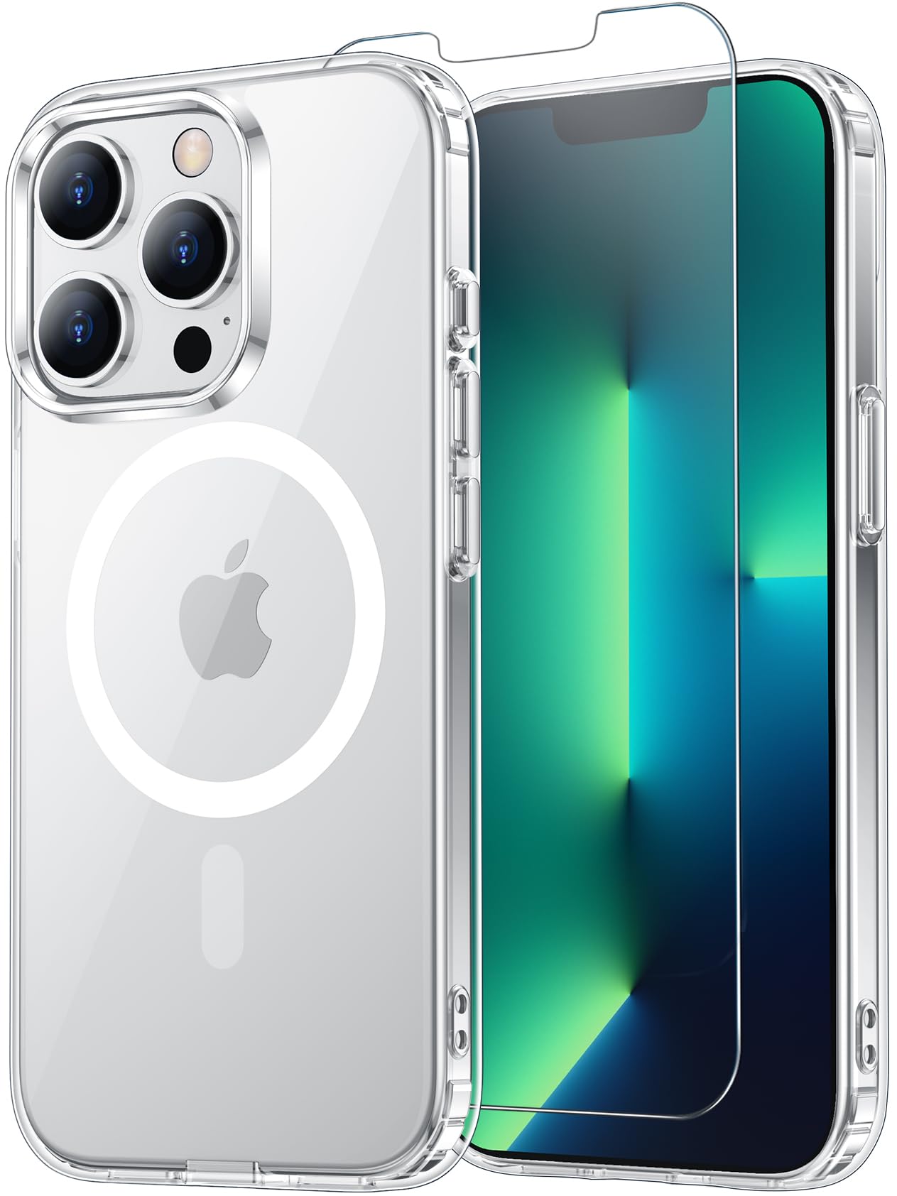 for iPhone 17 Pro Max Case Clear with Screen Protector, Compatible with Magsafe, Anti-Yellowing, Military-Grade Protection, Shockproof Slim Magnetic Phone Case Cover, Black WN420