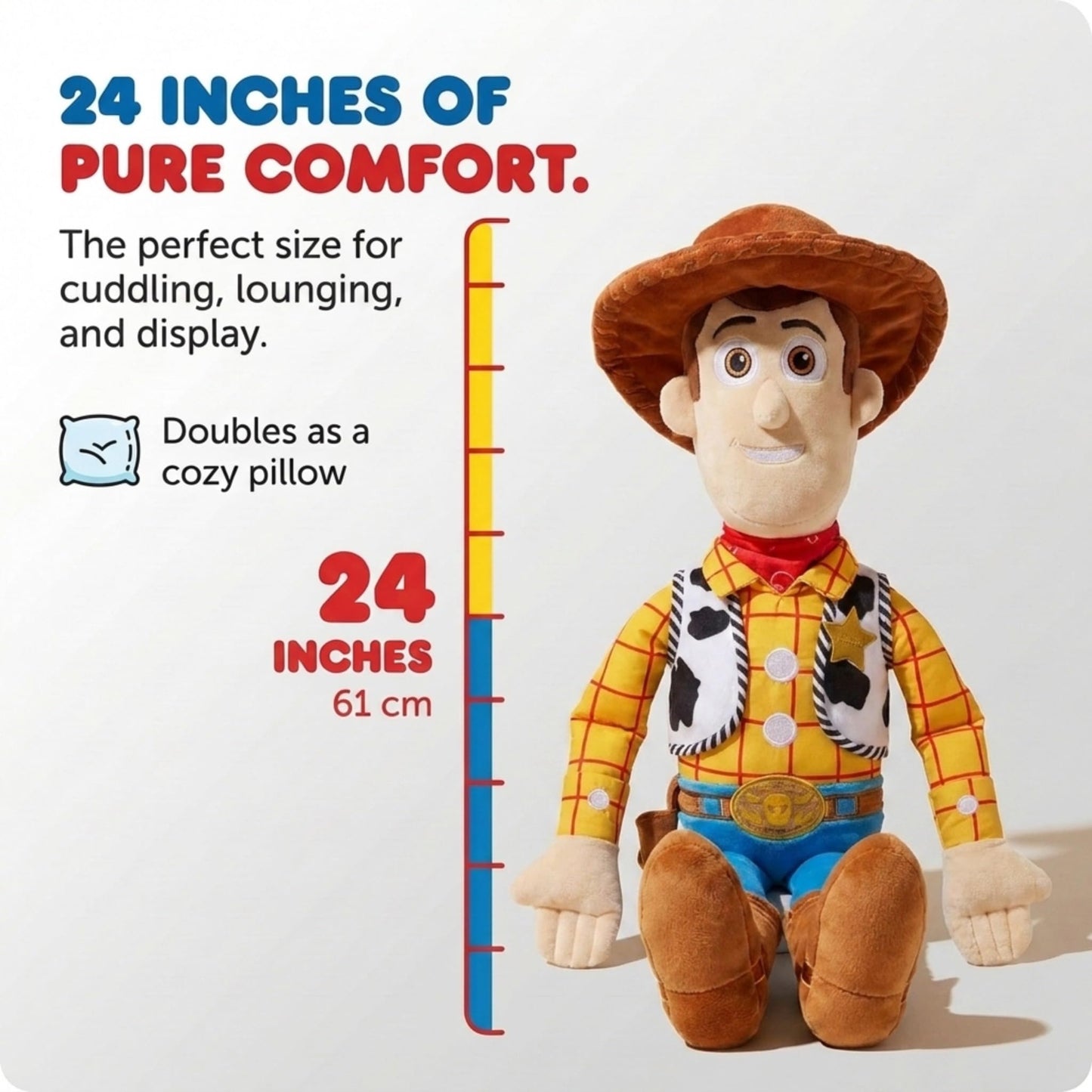 Jay Franco Disney Plush Pillow Buddy - Soft Plushie Stuffed Pillow, White - Pua BST220