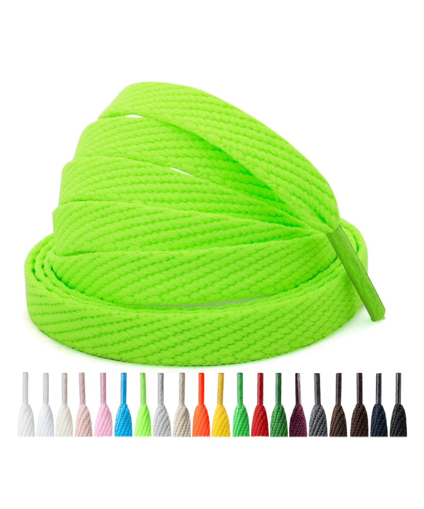 Handshop 2 Pairs Athletic Flat Shoe Laces for Sneakers in 20 Colors, 2/5" Wide Replacement Shoelaces in 30"-63" WN420
