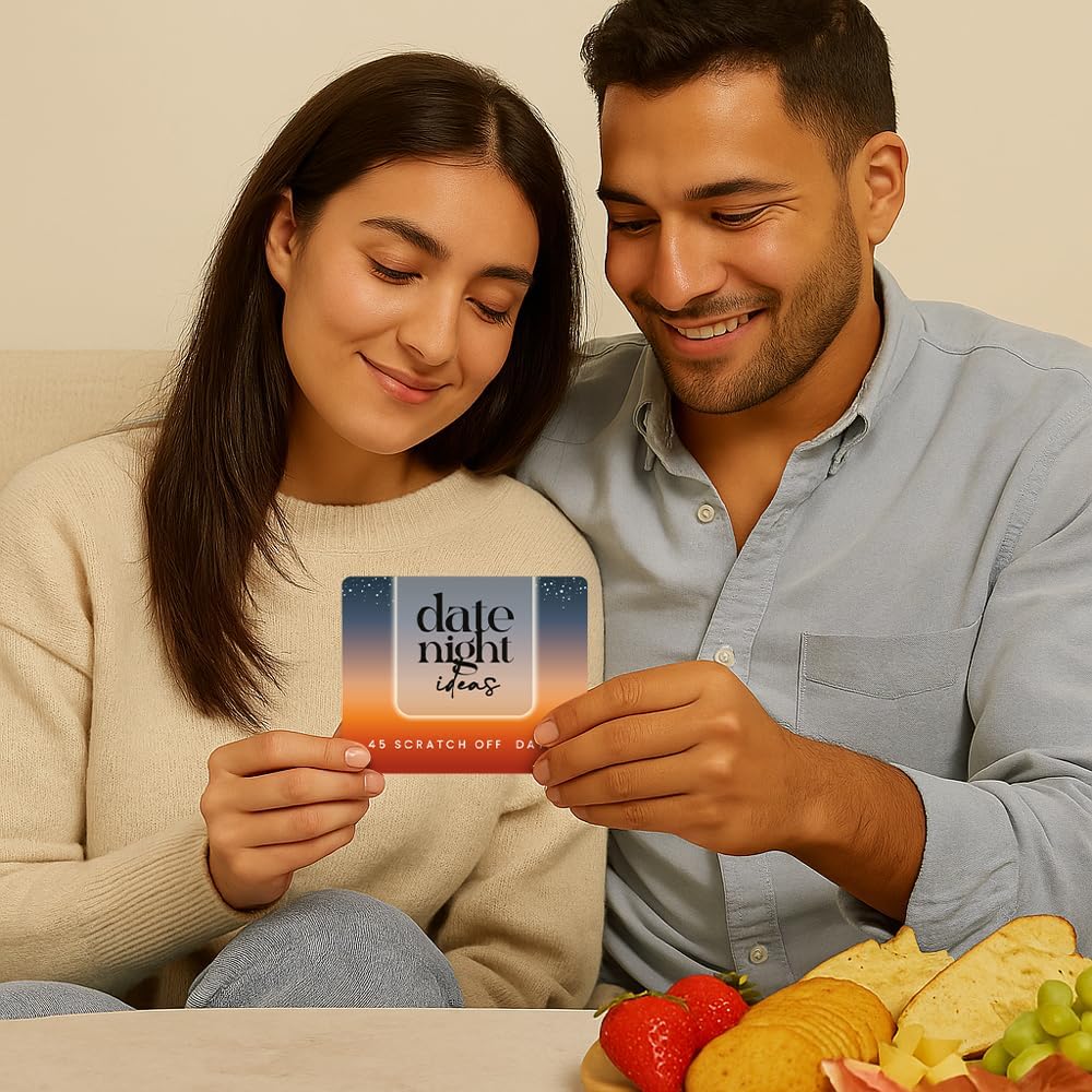 45 Romantic & Fun Scratch Off Date Night Ideas Card Game, Couple Gifts for Boyfriend, Girlfriend, Wife, Husband, Engagement, Birthday, Anniversaries or Bridal Shower Gifts WN420