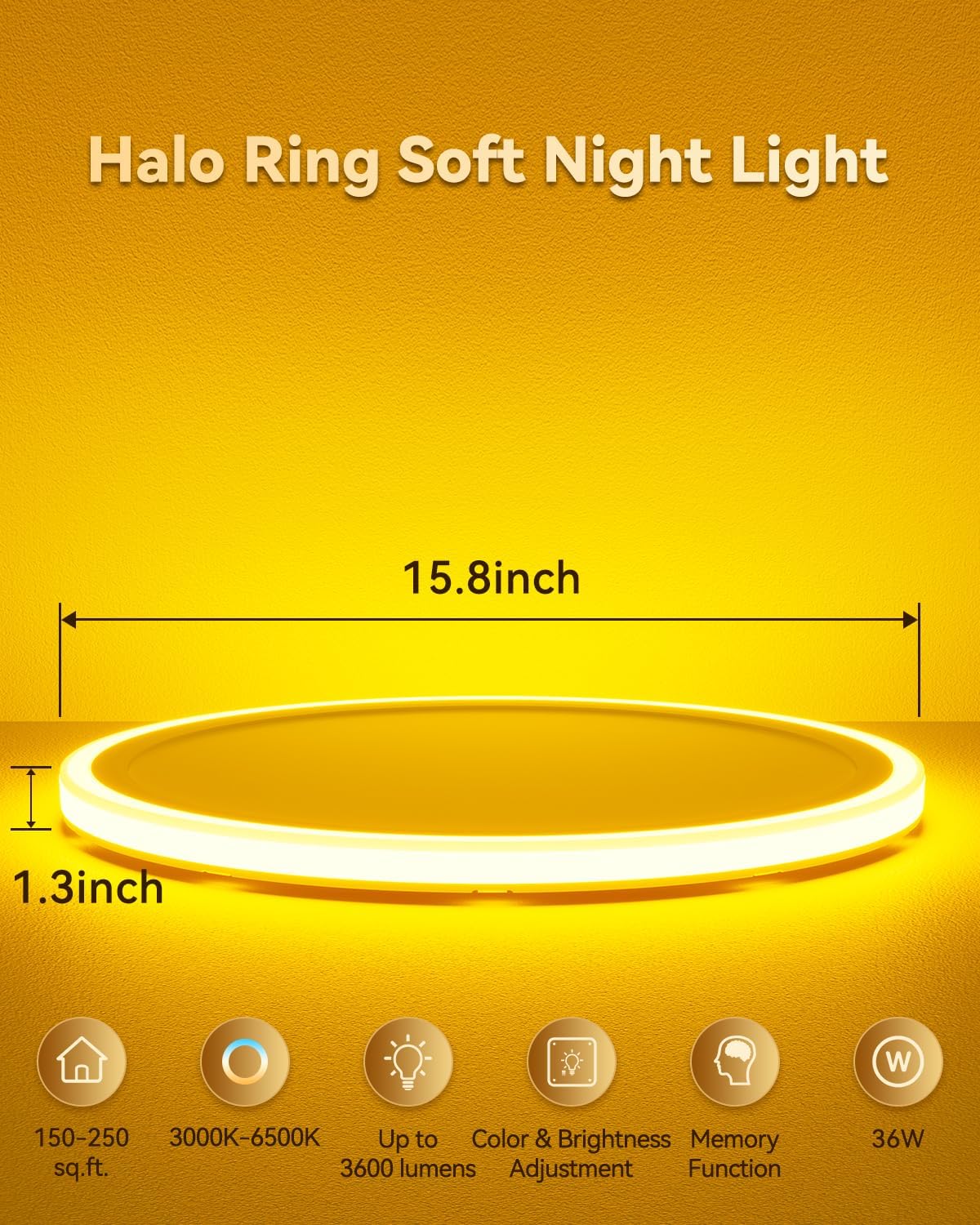 15.8 inch LED Flush Mount Ceiling Light with Night Light 32