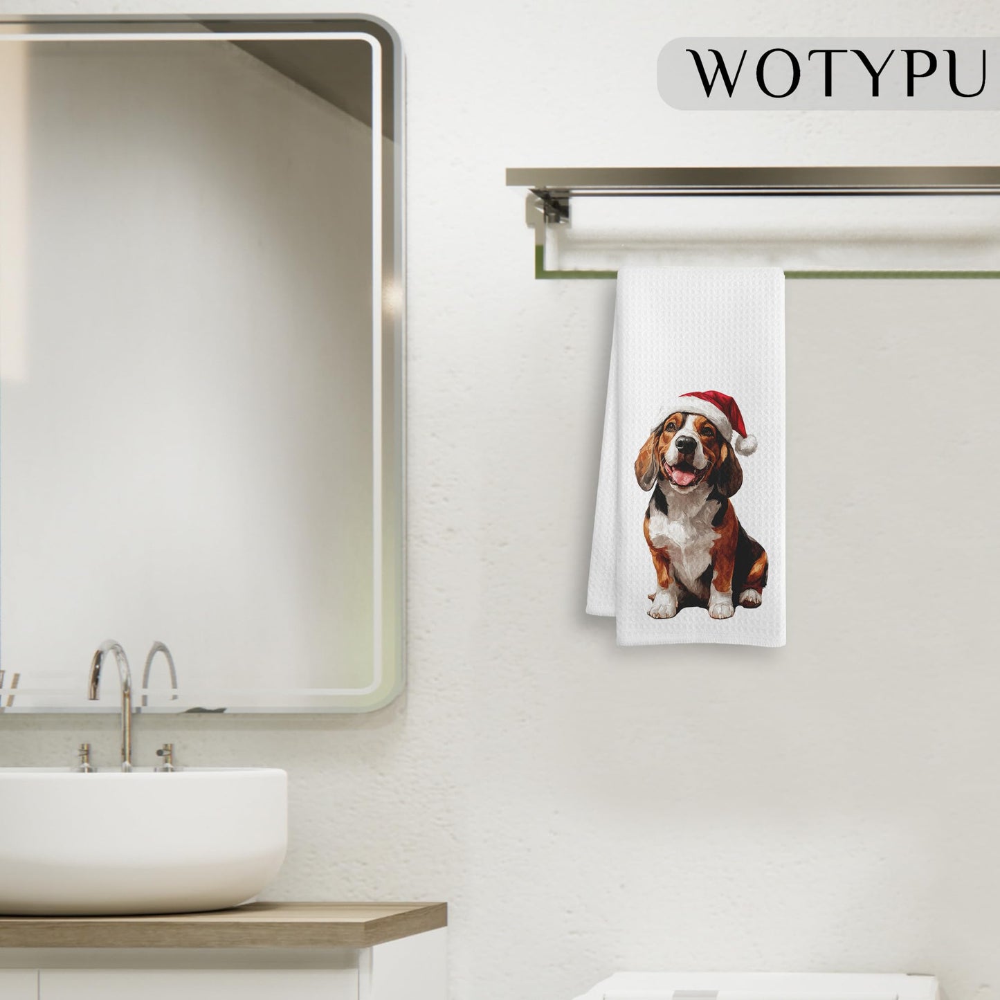 Beagle Gift Kitchen Towels, Beagle Lover Gifts Dish Tea Towel for Kitchen Decor, Funny Western Dog Hand Towels for Bathroom Decor, 16x24 Inch BST326L