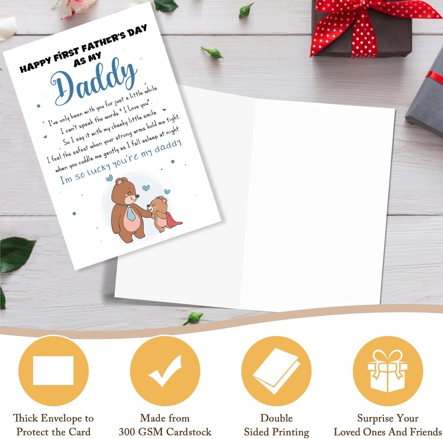 Funny Fathers Day Card for Dad Stepdad Bonus Dad Husband Grandpa, Humorous Happy Father's Day Card Gift from Son Daughter Grandson Granddaughter, Unique Fathers Day Card for Him BST202