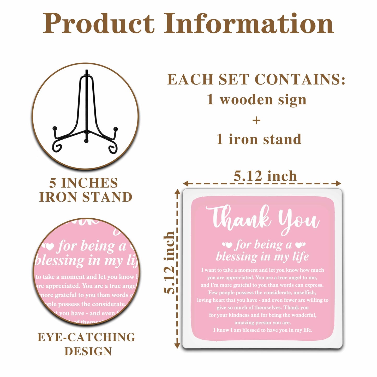 Thank You Gifts for Women Men, Inspirational Appreciation Gifts,Small Special Inexpensive Gift Ideas,5 in Aqua Home Office Desk Decor Plaque(B05) BST326L
