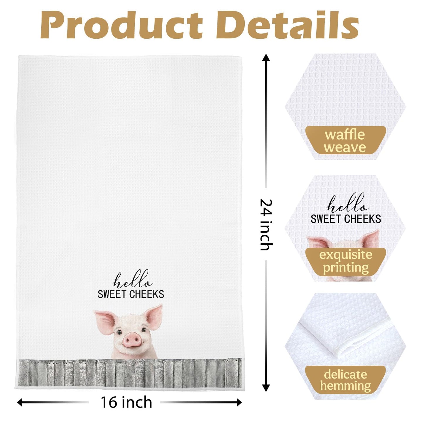 Raccoon Gifts Bathroom Towels Set - Raccoon Gifts Decorative Hand Towels, Hello Sweet Cheeks Bathroom Decor, 16x24 Inches Set of 2 BST220