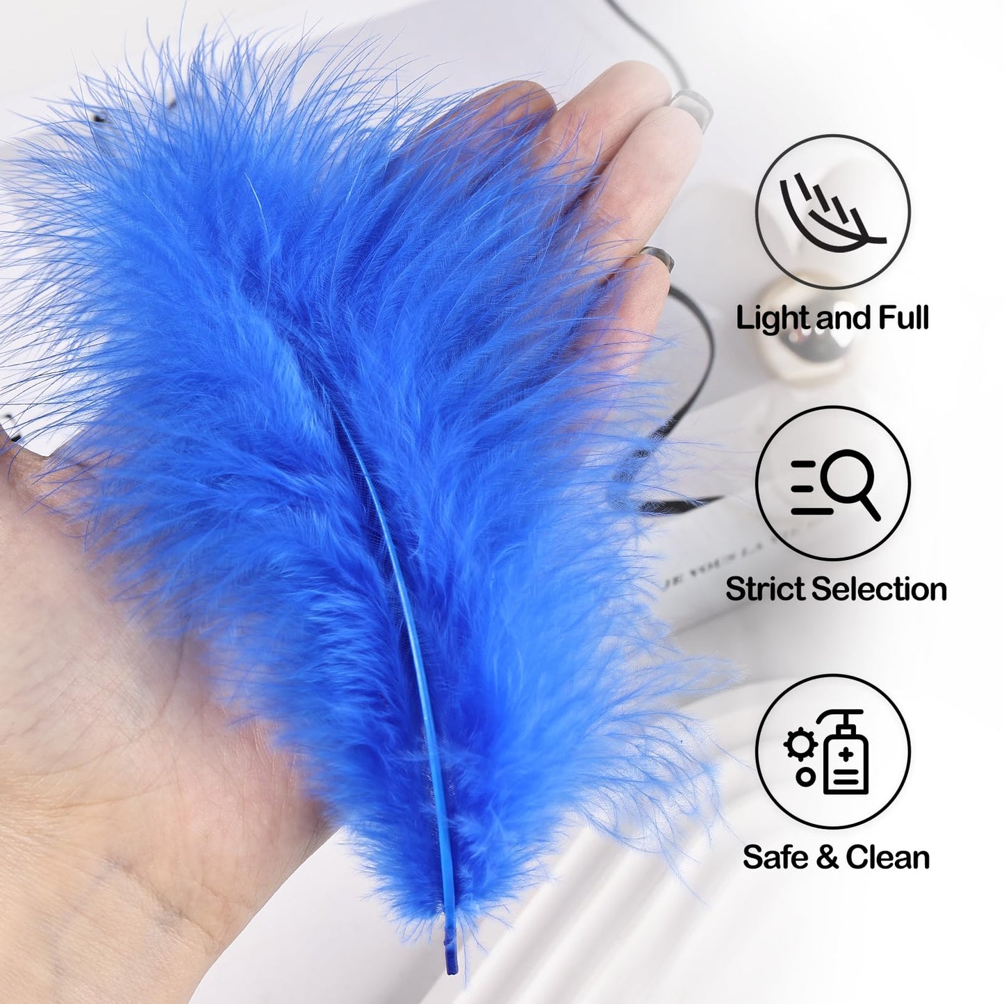Fluffy Turkey Marabou Feathers 100pcs for Craft Dream Catcher Decoration - 4-7Inches Natural Feathers (Green) BST220