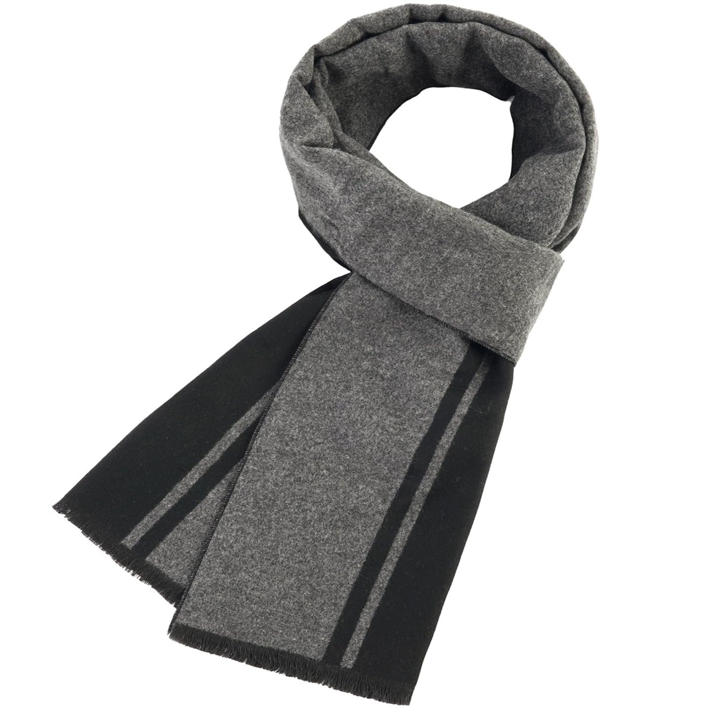 Mens Winter Scarf Cashmere Feel Warm Scarves Long Plaid Tassel Scarf for Men WN420