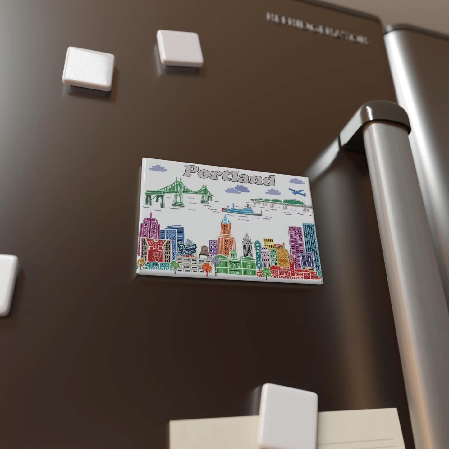 City Themed Artwork Magnet Collection by Beary Blu - Designed in The USA, Collectible Souvenirs Gifts 2.5" x 3.5" (Dallas) BST220