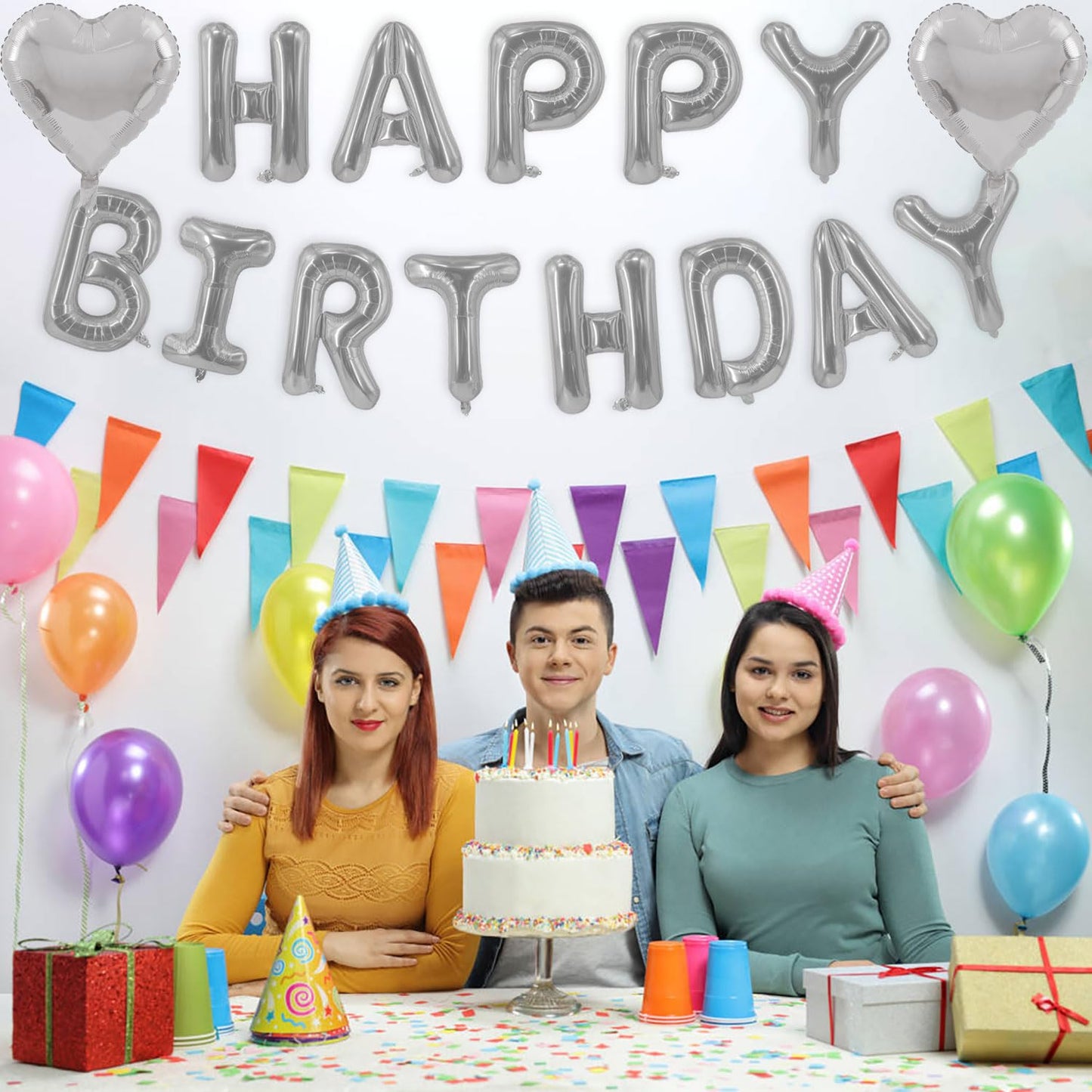 Green Happy Birthday Balloons Banner Foil Balloons Letters Banner Balloon for Green Themed Party Decoration Supplies Christmas Birthday Decoration Decor Ballons Arch Kits Party Balloon Set 15pcs BST326L